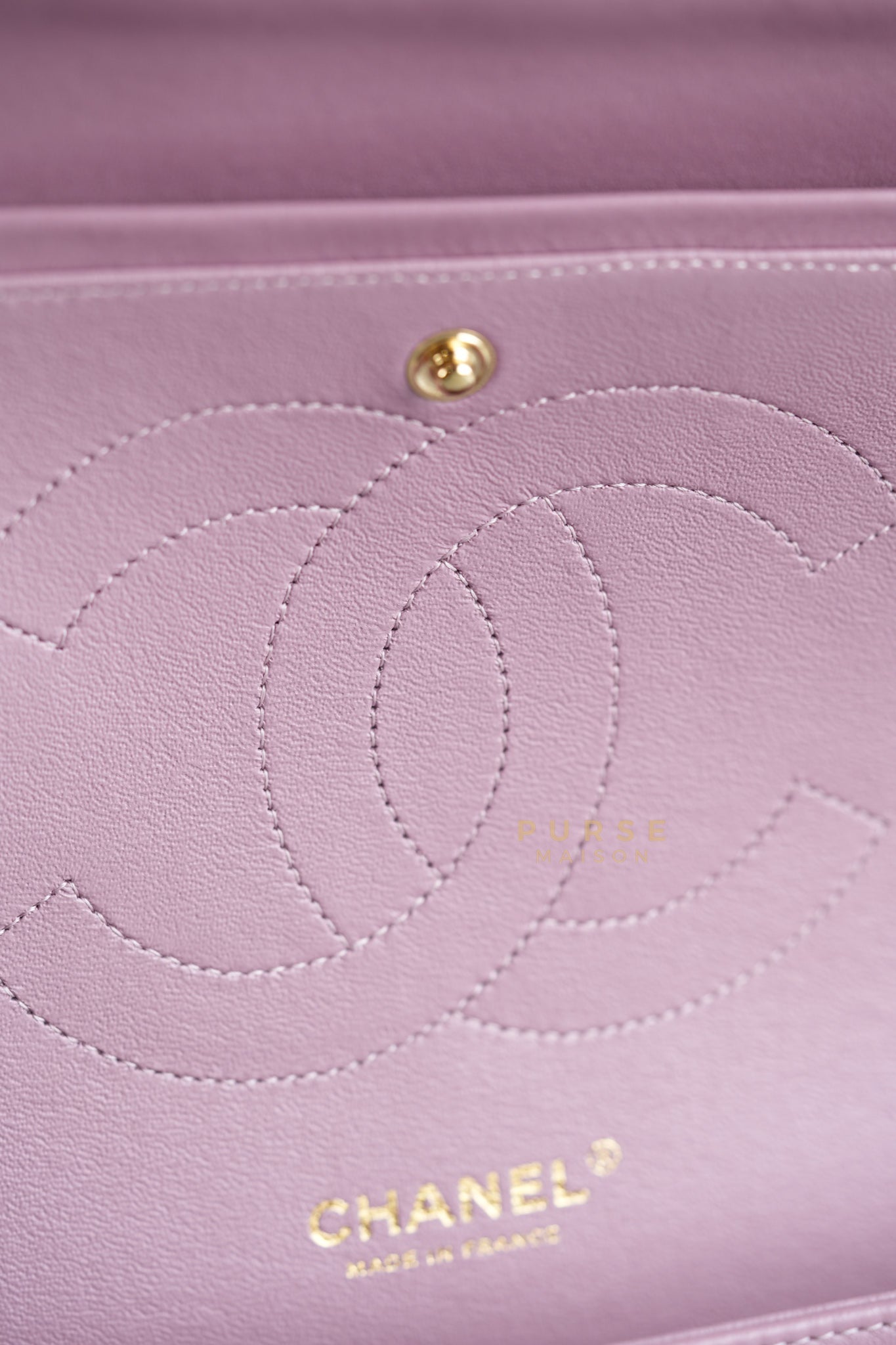 Classic Double Flap Jumbo Mauve Lambskin Leather and Gold Hardware Series 21 | Purse Maison Luxury Bags Shop