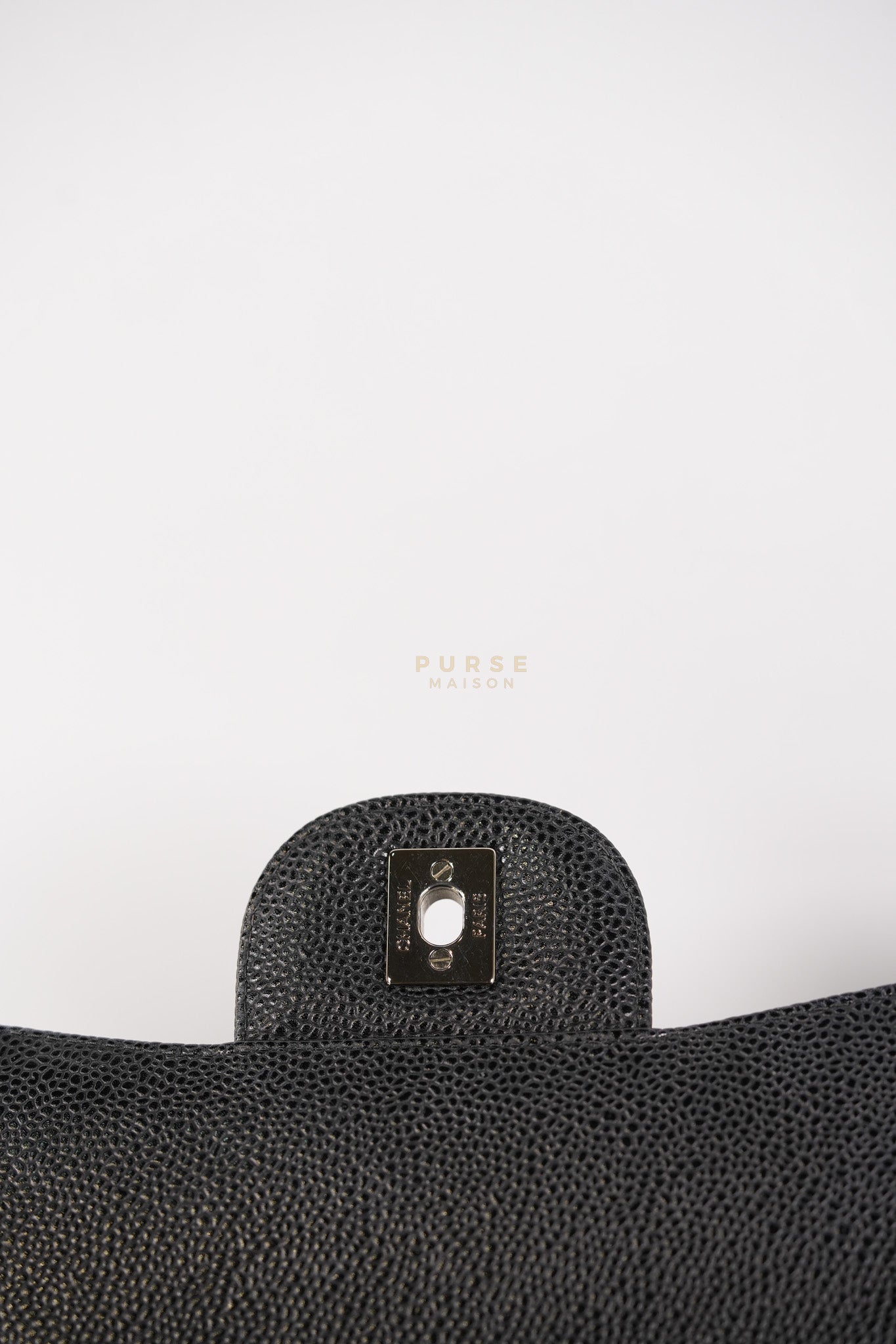 Classic Double Flap Maxi Black Caviar Leather Silver Hardware (Series 17) | Purse Maison Luxury Bags Shop