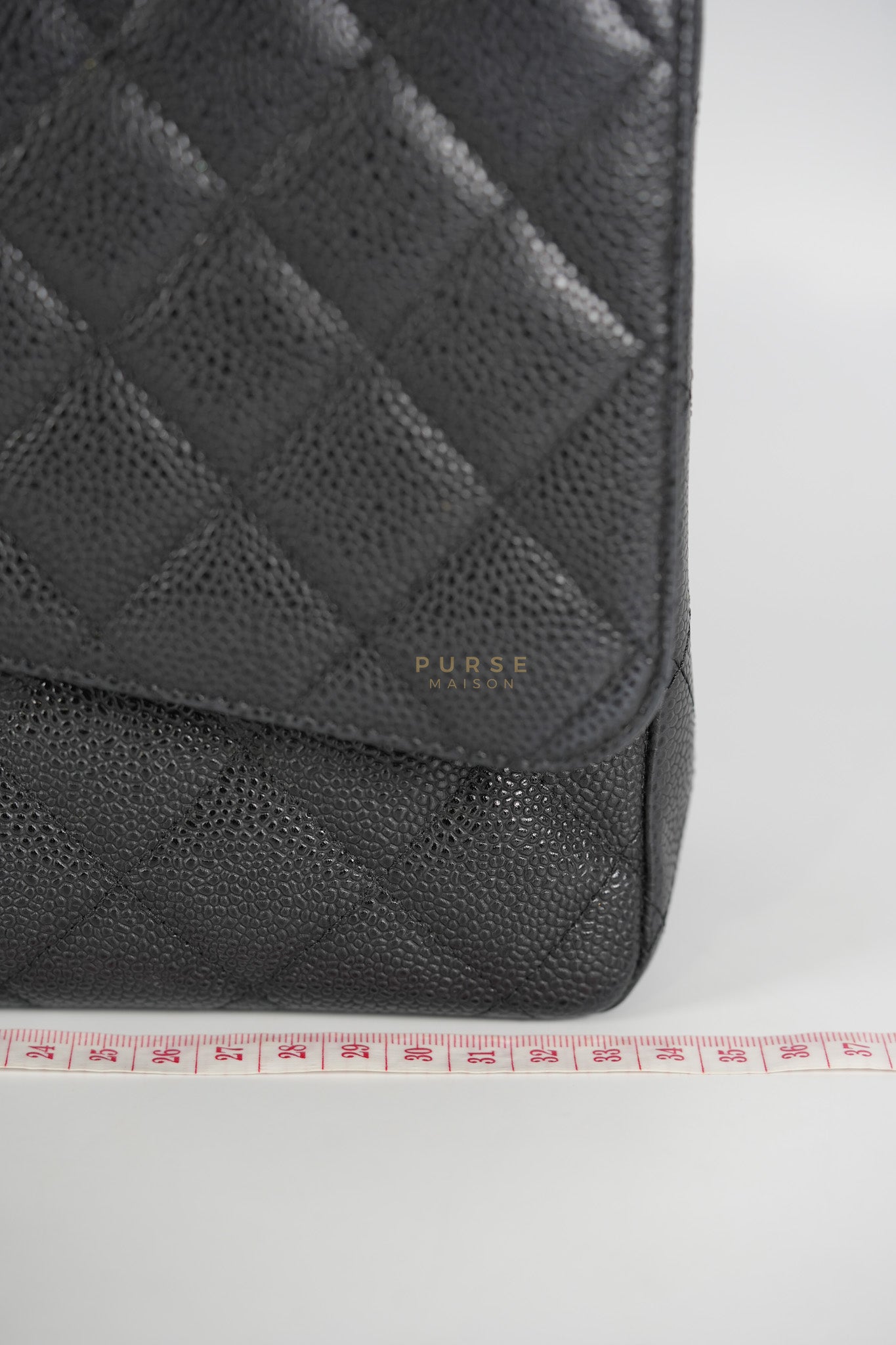 Classic Double Flap Maxi Black Caviar Leather Silver Hardware (Series 17) | Purse Maison Luxury Bags Shop