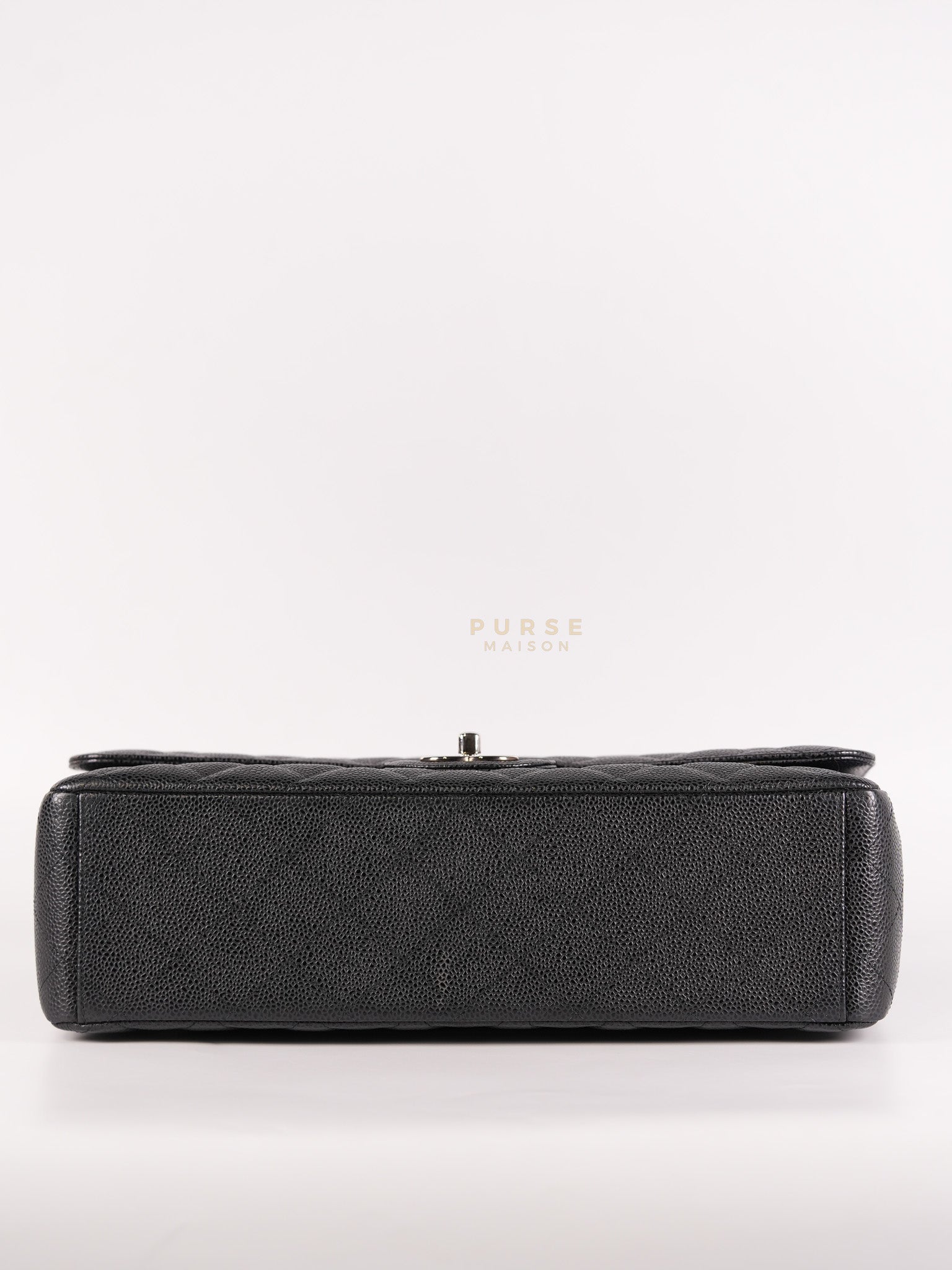 Classic Double Flap Maxi Black Caviar Leather Silver Hardware (Series 17) | Purse Maison Luxury Bags Shop