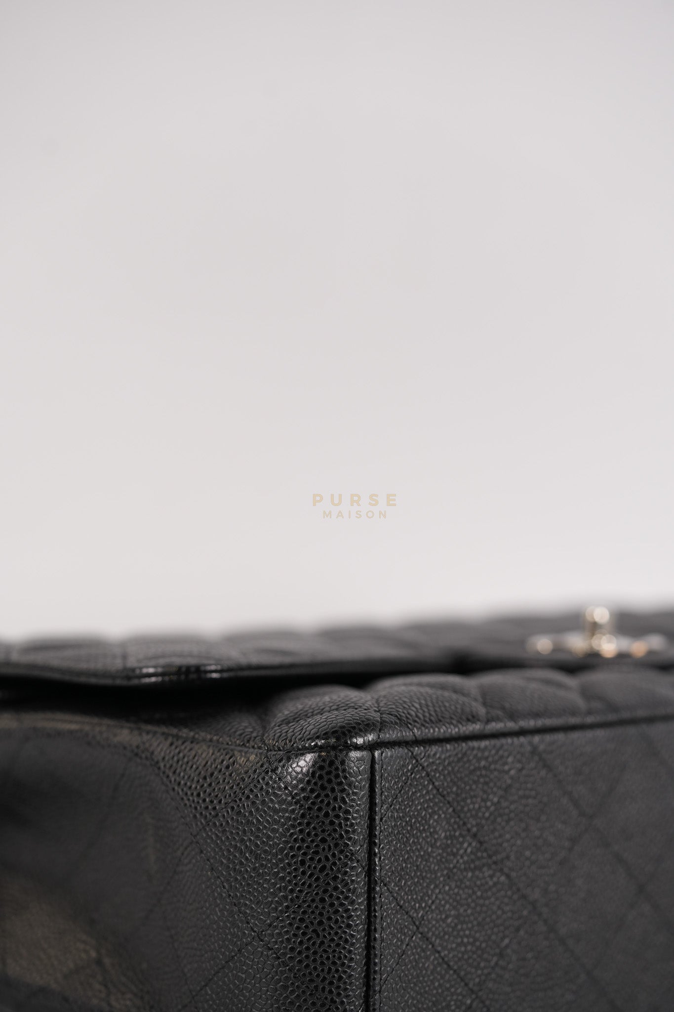 Classic Double Flap Maxi Black Caviar Leather Silver Hardware (Series 17) | Purse Maison Luxury Bags Shop