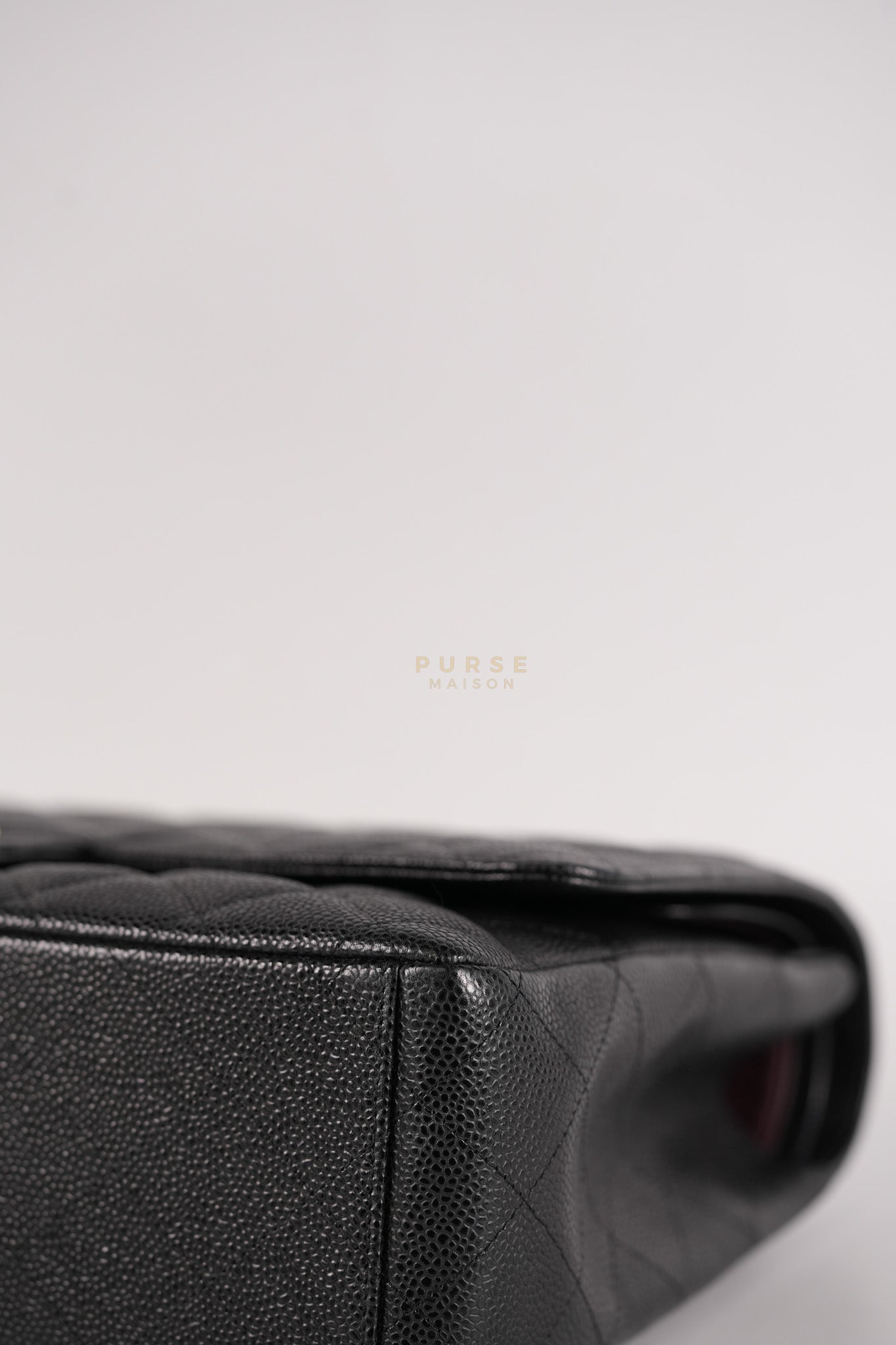 Classic Double Flap Maxi Black Caviar Leather Silver Hardware (Series 17) | Purse Maison Luxury Bags Shop
