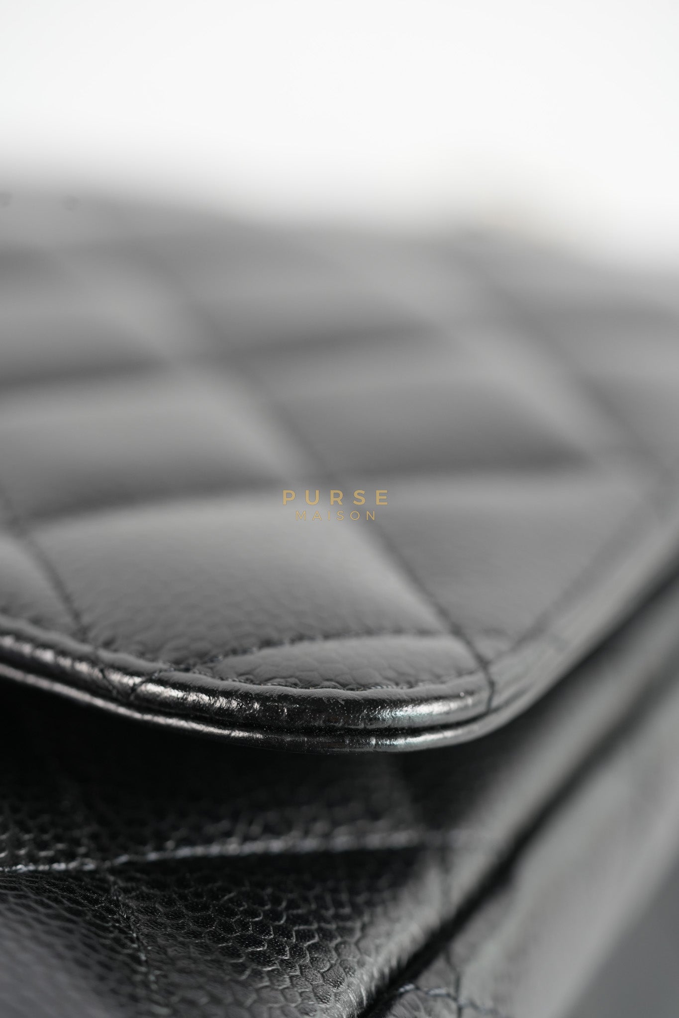 Classic Double Flap Maxi in Black Caviar Leather and Gold Hardware Series 19 | Purse Maison Luxury Bags Shop
