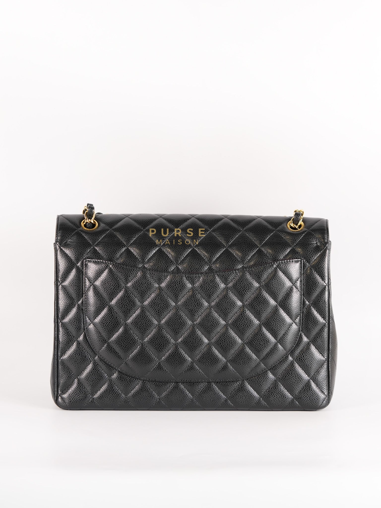 Classic Double Flap Maxi in Black Caviar Leather and Gold Hardware Series 19 | Purse Maison Luxury Bags Shop