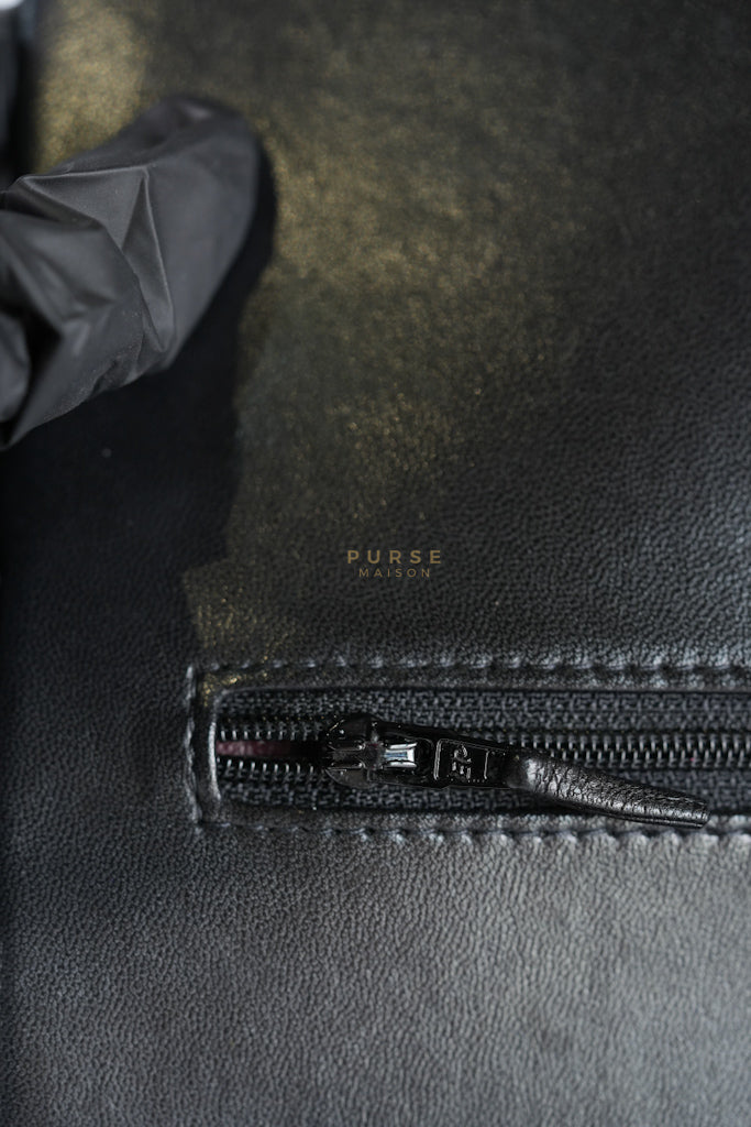 Classic Double Flap Maxi in Black Lambskin Leather and Gold Hardware Series 14 | Purse Maison Luxury Bags Shop
