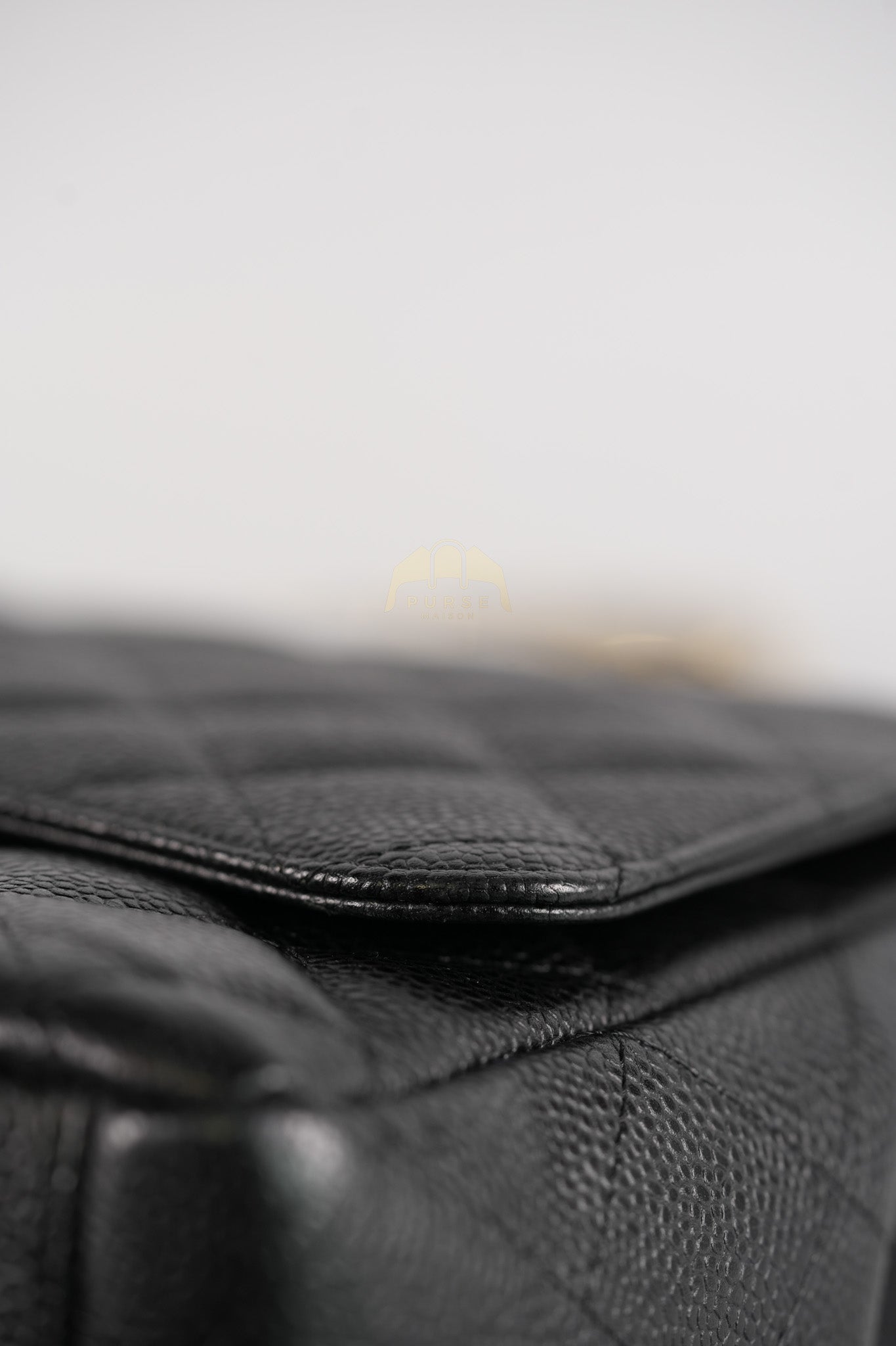 Classic Double Flap Maxi in Black Quilted Caviar Leather & Gold Hardware Series 15 | Purse Maison Luxury Bags Shop