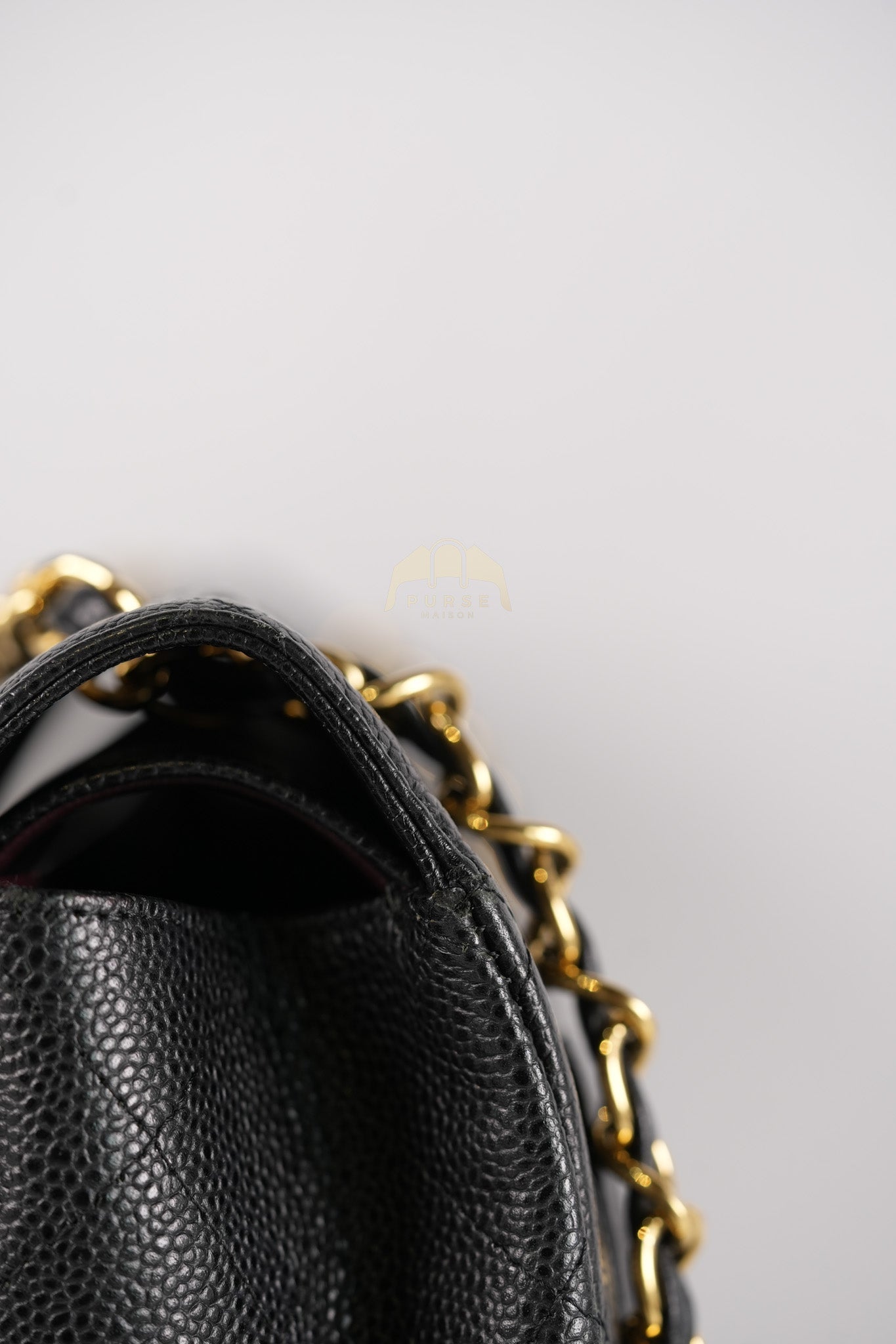 Classic Double Flap Maxi in Black Quilted Caviar Leather & Gold Hardware Series 15 | Purse Maison Luxury Bags Shop