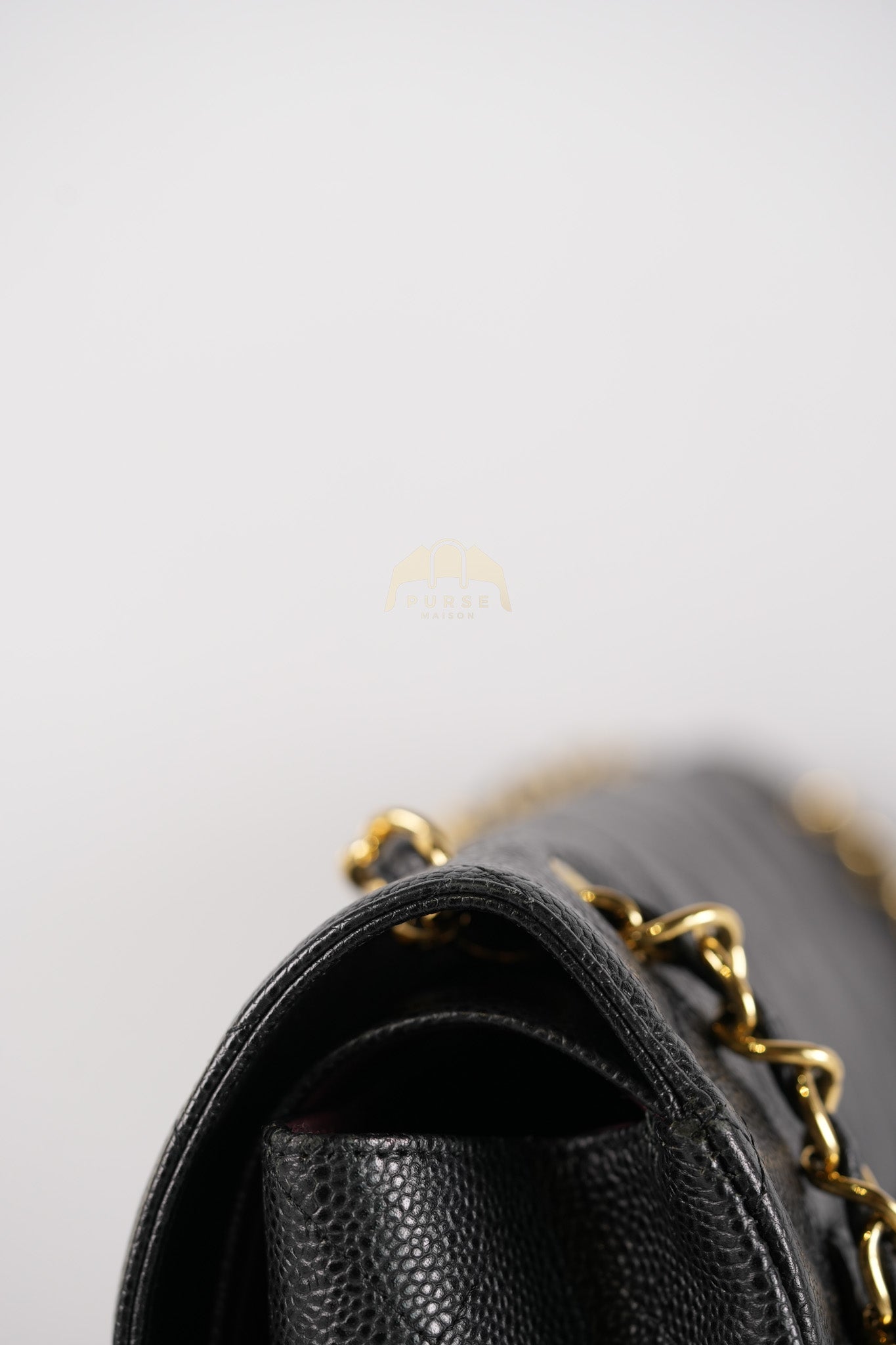 Classic Double Flap Maxi in Black Quilted Caviar Leather & Gold Hardware Series 15 | Purse Maison Luxury Bags Shop