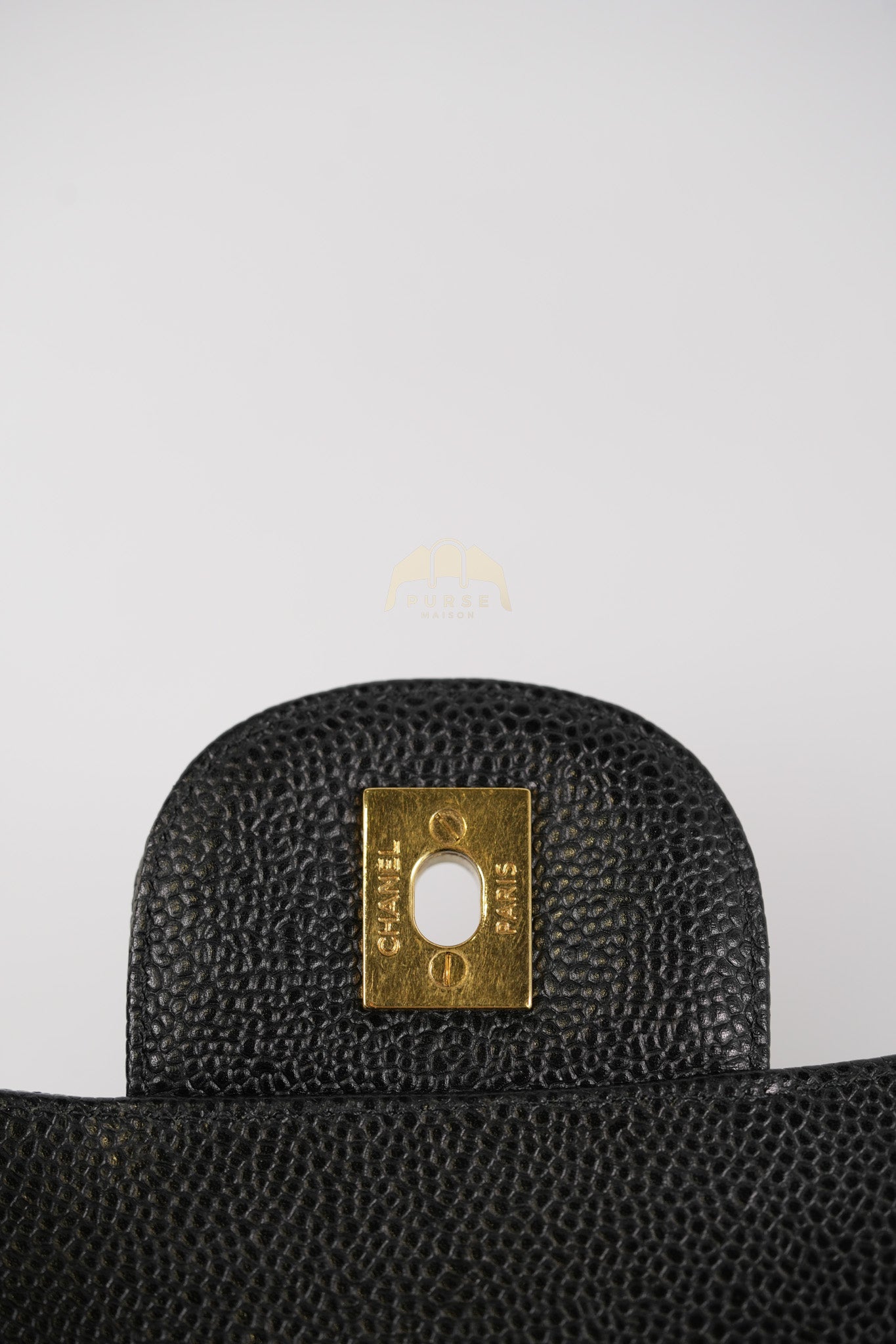 Classic Double Flap Maxi in Black Quilted Caviar Leather & Gold Hardware Series 15 | Purse Maison Luxury Bags Shop