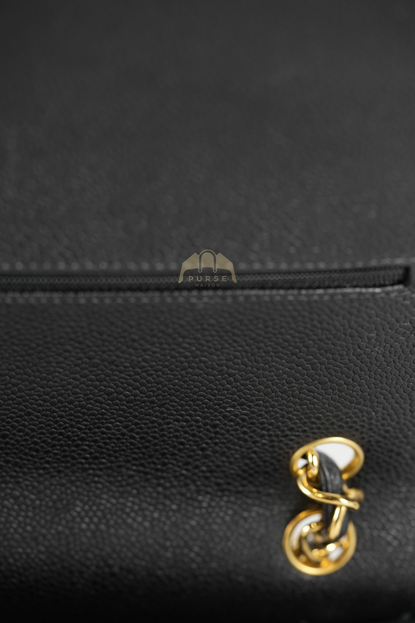 Classic Double Flap Maxi in Black Quilted Caviar Leather & Gold Hardware Series 15 | Purse Maison Luxury Bags Shop