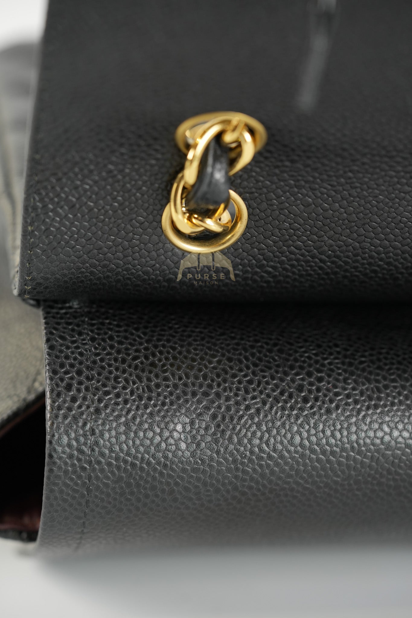 Classic Double Flap Maxi in Black Quilted Caviar Leather & Gold Hardware Series 15 | Purse Maison Luxury Bags Shop