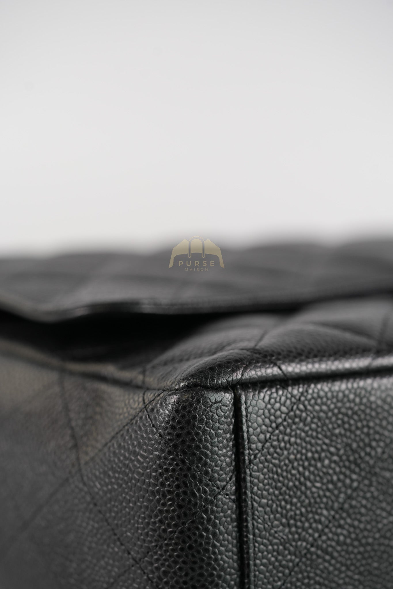 Classic Double Flap Maxi in Black Quilted Caviar Leather & Gold Hardware Series 15 | Purse Maison Luxury Bags Shop