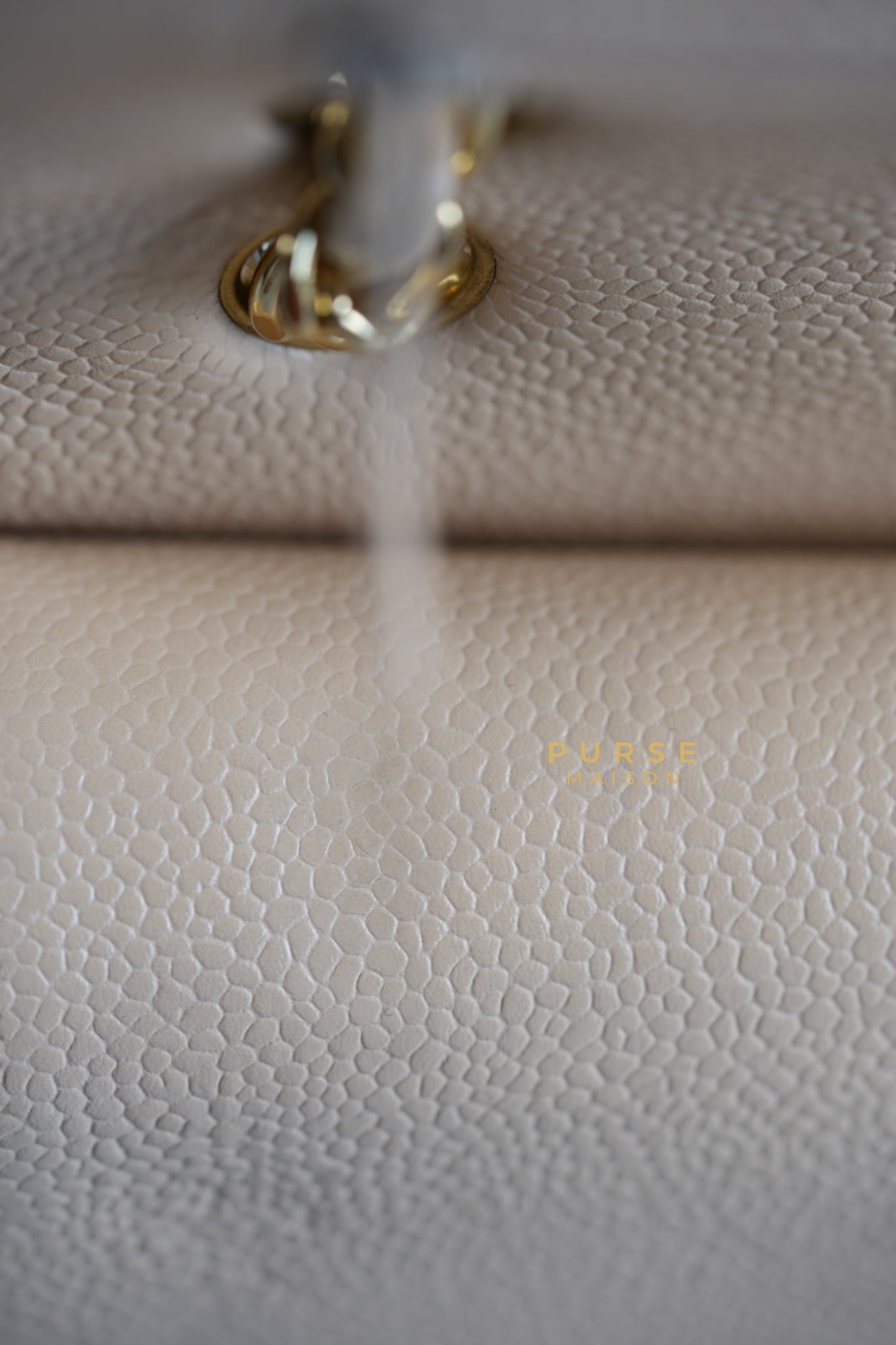 Classic Double Flap Medium Bag in Beige Clair Caviar Leather & Gold Hardware Series 13 | Purse Maison Luxury Bags Shop