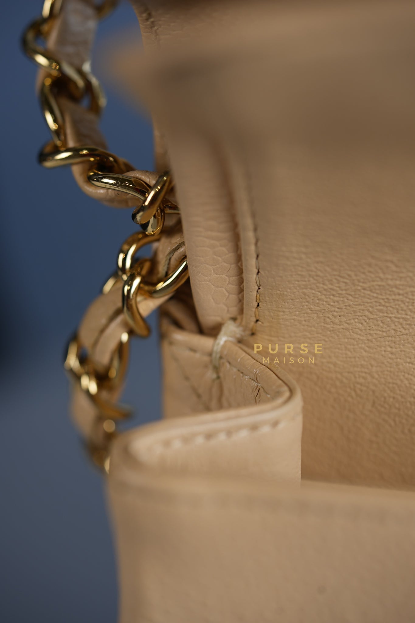 Classic Double Flap Medium Bag in Beige Clair Caviar Leather & Gold Hardware Series 13 | Purse Maison Luxury Bags Shop