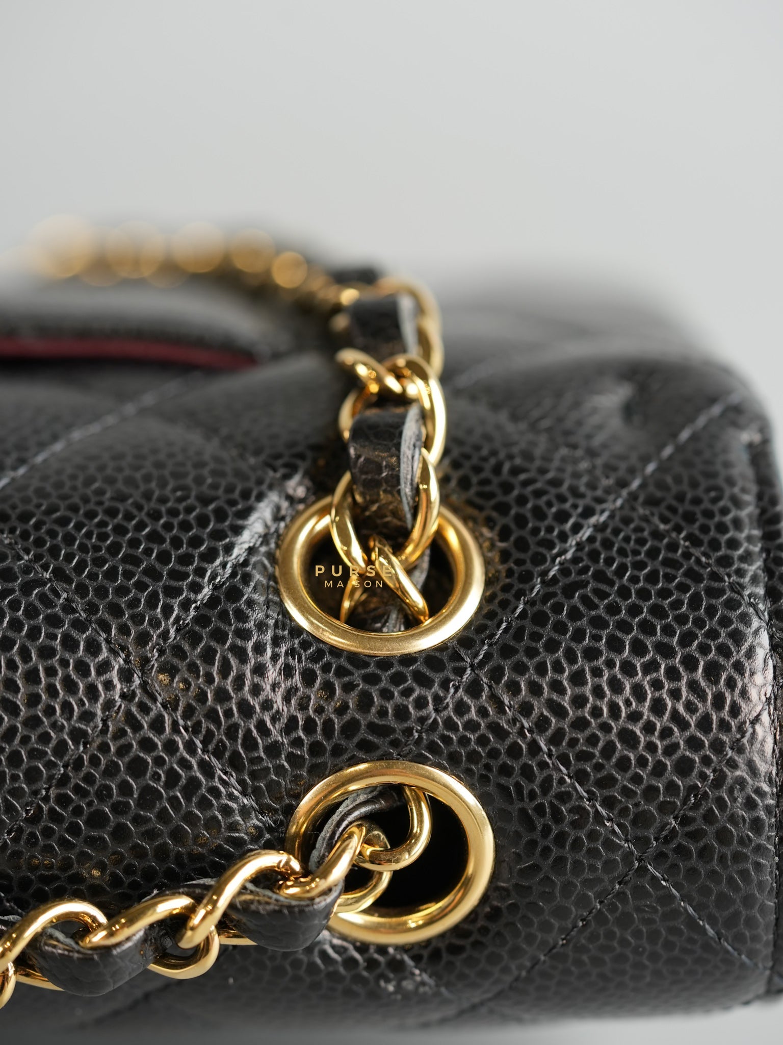 Classic Double Flap Medium Bag in Black Caviar Leather & Gold Hardware (Microchip) | Purse Maison Luxury Bags Shop