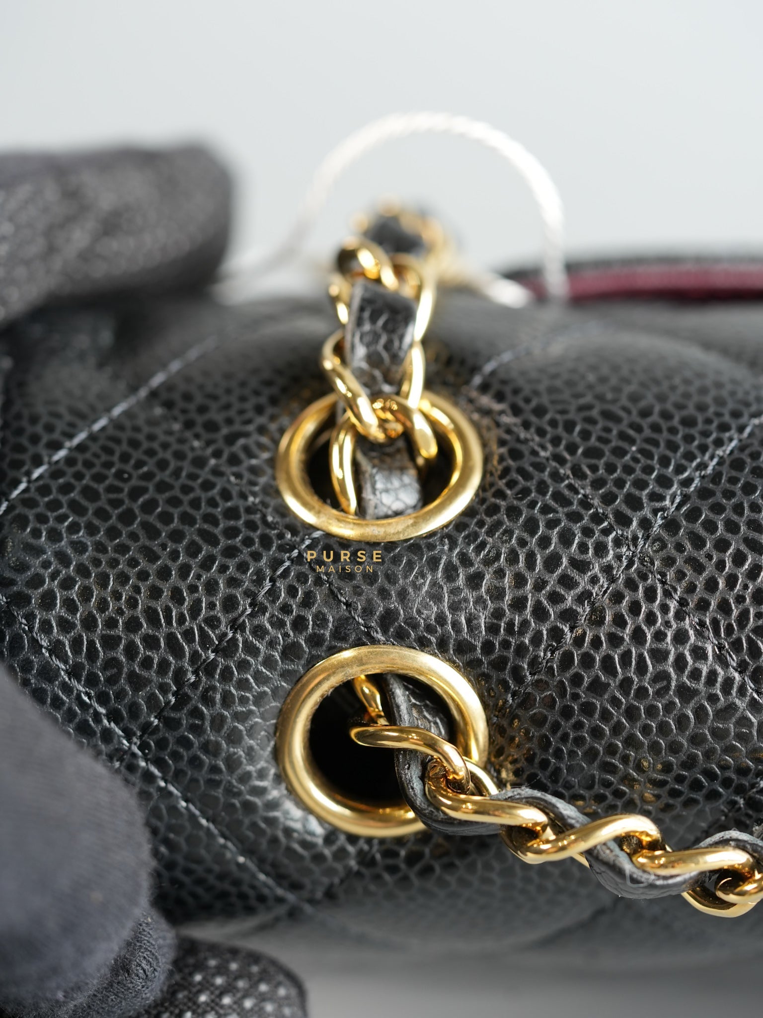 Classic Double Flap Medium Bag in Black Caviar Leather & Gold Hardware (Microchip) | Purse Maison Luxury Bags Shop