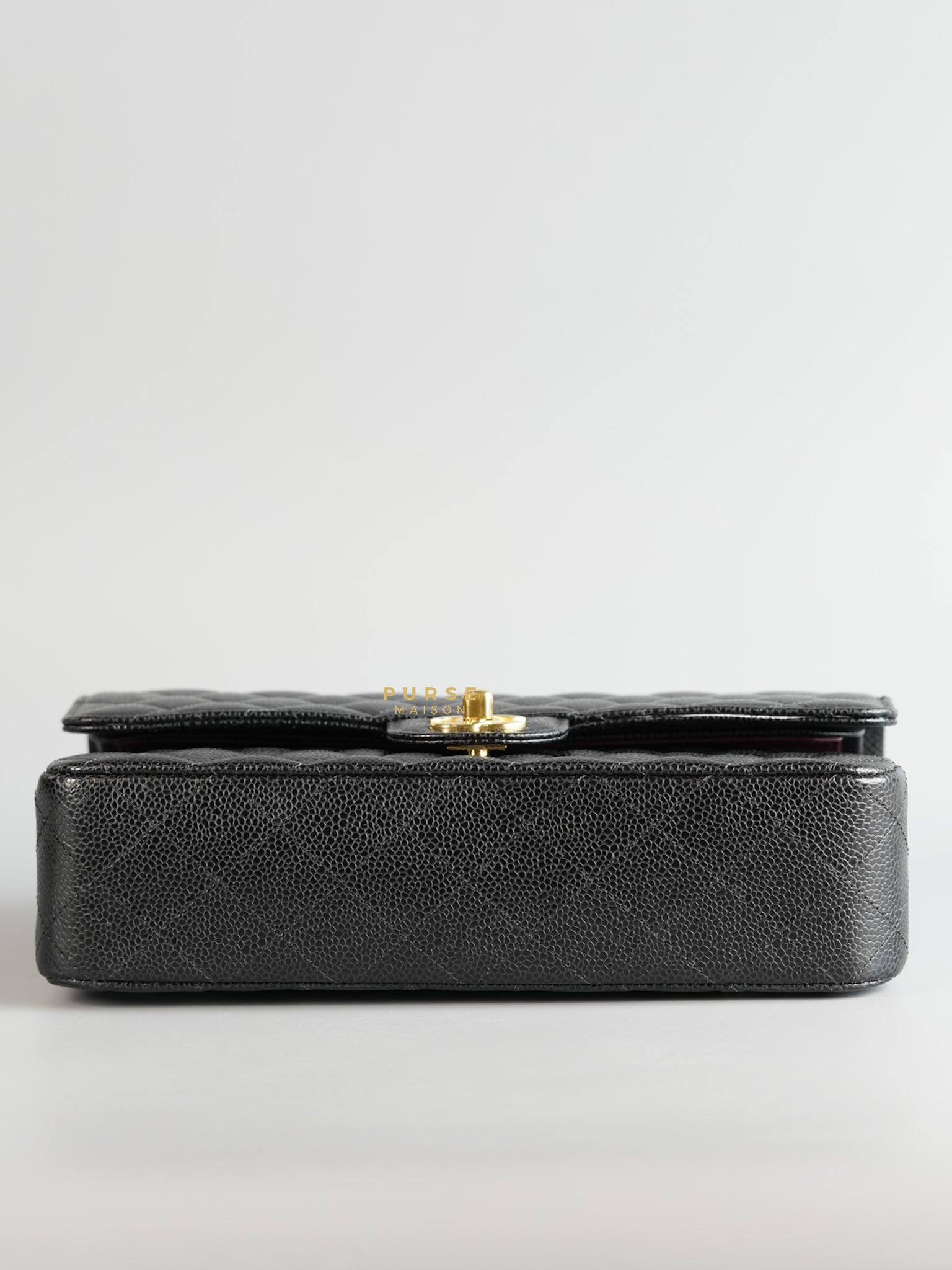 Classic Double Flap Medium Bag in Black Caviar Leather & Gold Hardware (Microchip) | Purse Maison Luxury Bags Shop