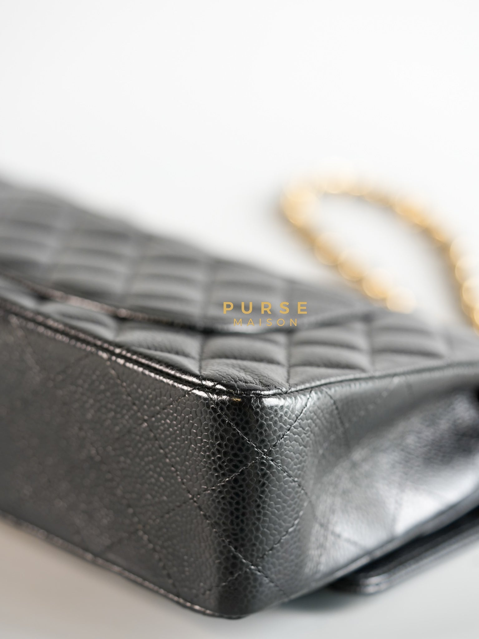 Classic Double Flap Medium Bag in Black Caviar Leather & Gold Hardware Series 21 | Purse Maison Luxury Bags Shop