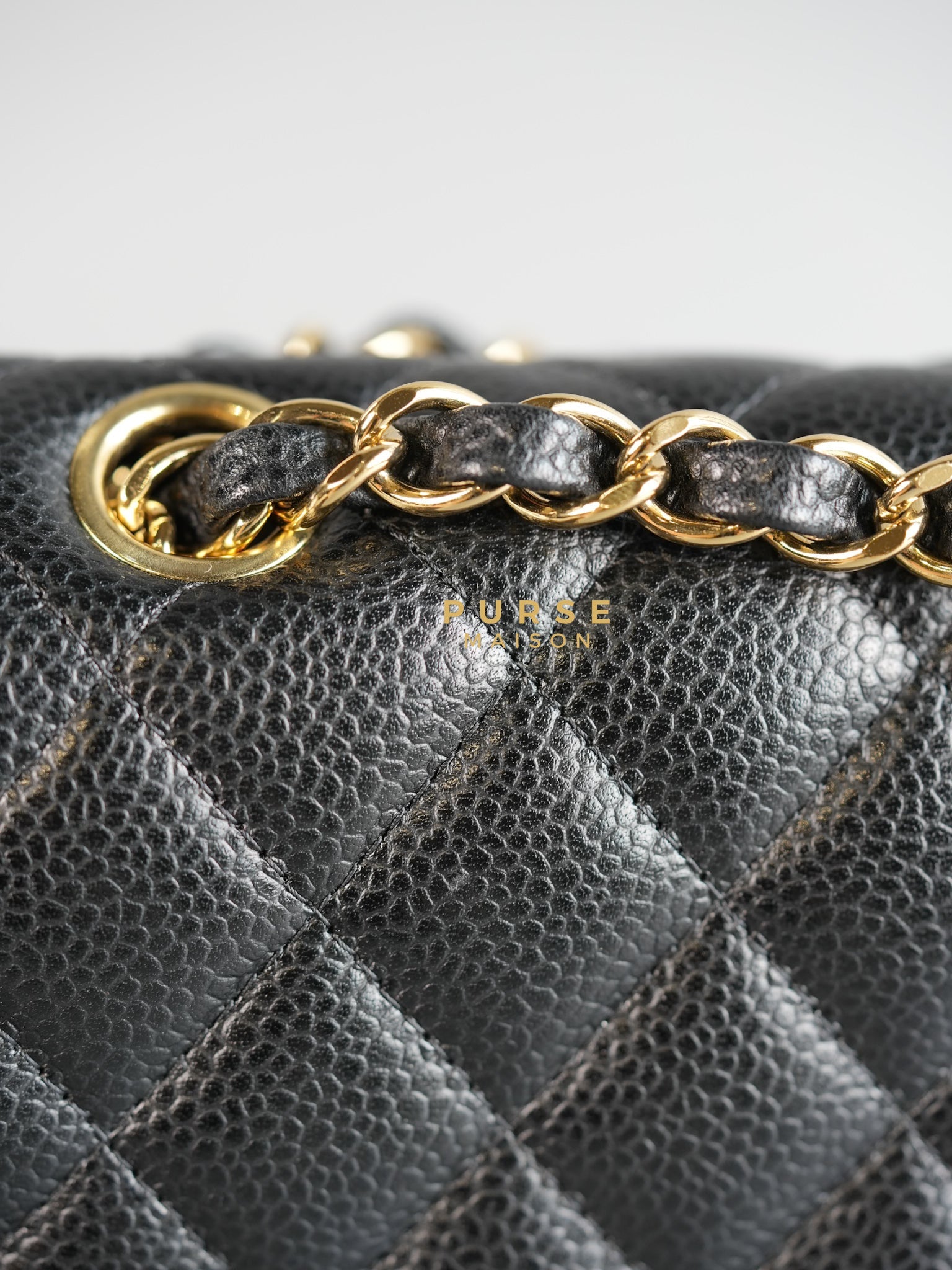 Classic Double Flap Medium Bag in Black Caviar Leather & Gold Hardware Series 21 | Purse Maison Luxury Bags Shop