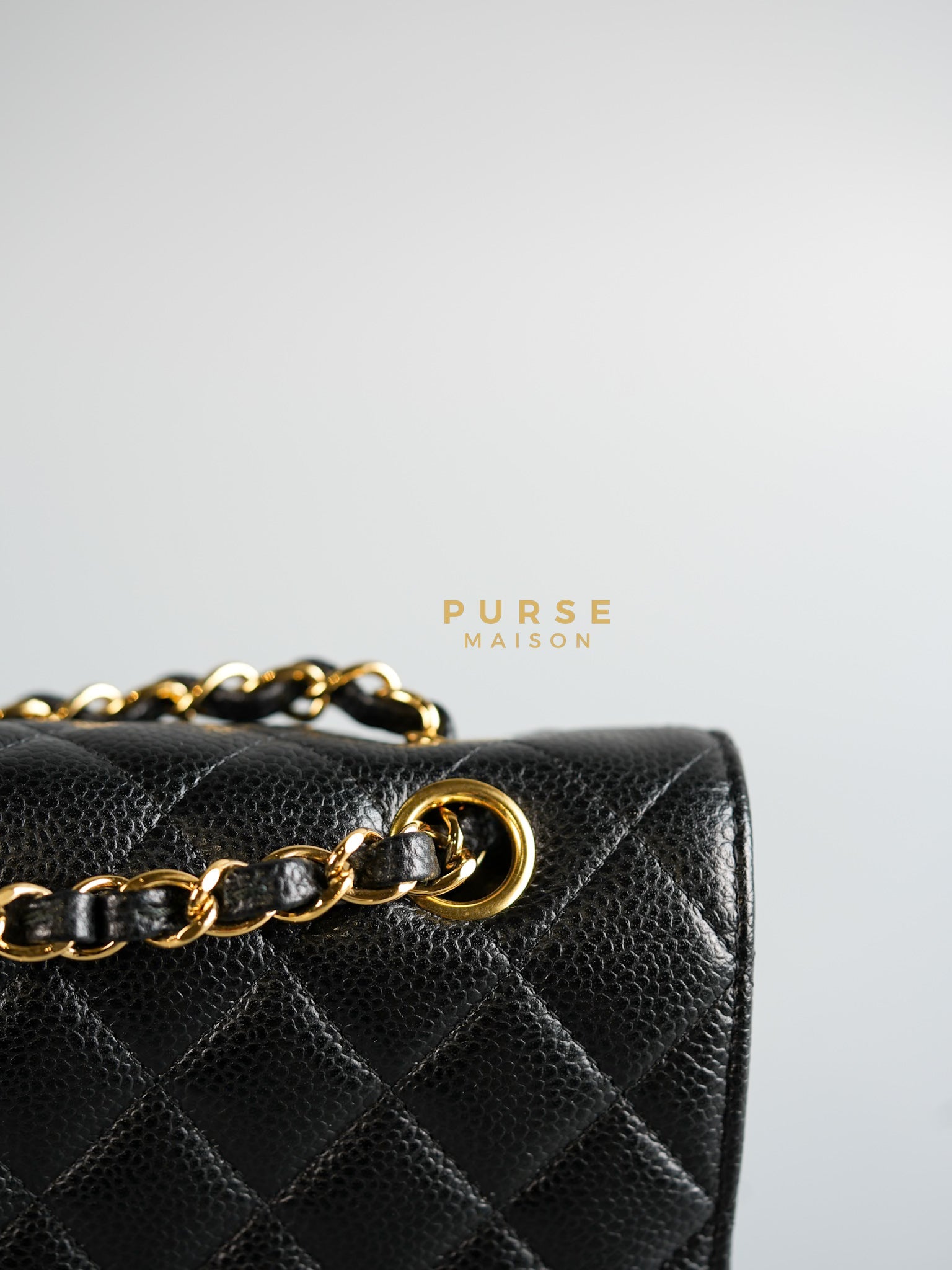 Classic Double Flap Medium Bag in Black Caviar Leather & Gold Hardware Series 21 | Purse Maison Luxury Bags Shop