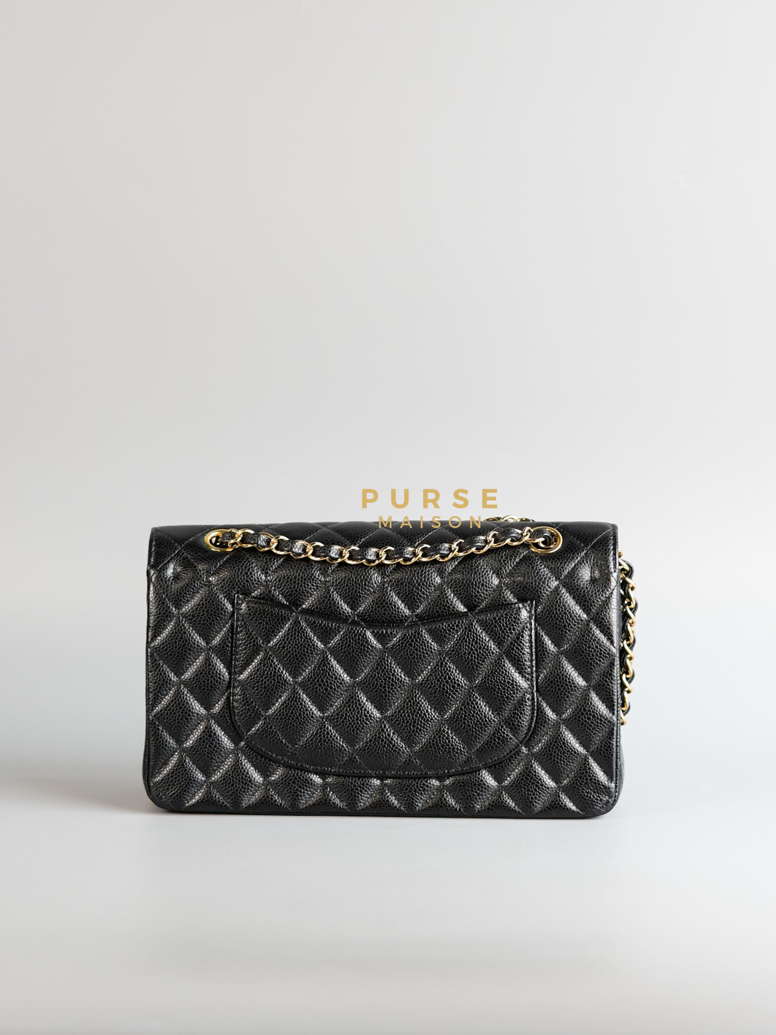 Classic Double Flap Medium Bag in Black Caviar Leather & Gold Hardware Series 21 | Purse Maison Luxury Bags Shop