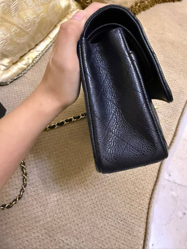 Classic Double Flap Medium Black Caviar Leather & Gold Hardware (Series 11) | Purse Maison Luxury Bags Shop
