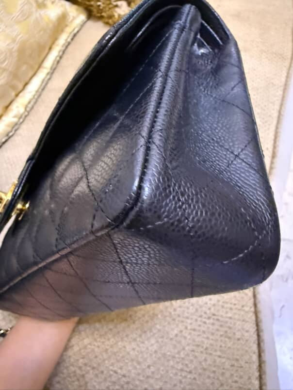 Classic Double Flap Medium Black Caviar Leather & Gold Hardware (Series 11) | Purse Maison Luxury Bags Shop