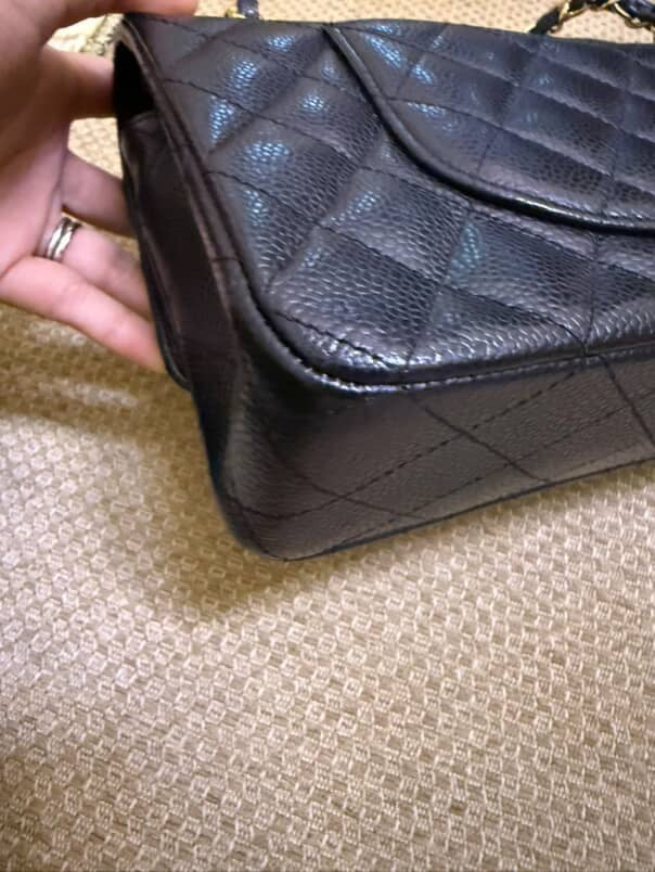 Classic Double Flap Medium Black Caviar Leather & Gold Hardware (Series 11) | Purse Maison Luxury Bags Shop
