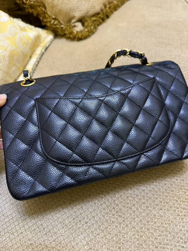 Classic Double Flap Medium Black Caviar Leather & Gold Hardware (Series 11) | Purse Maison Luxury Bags Shop