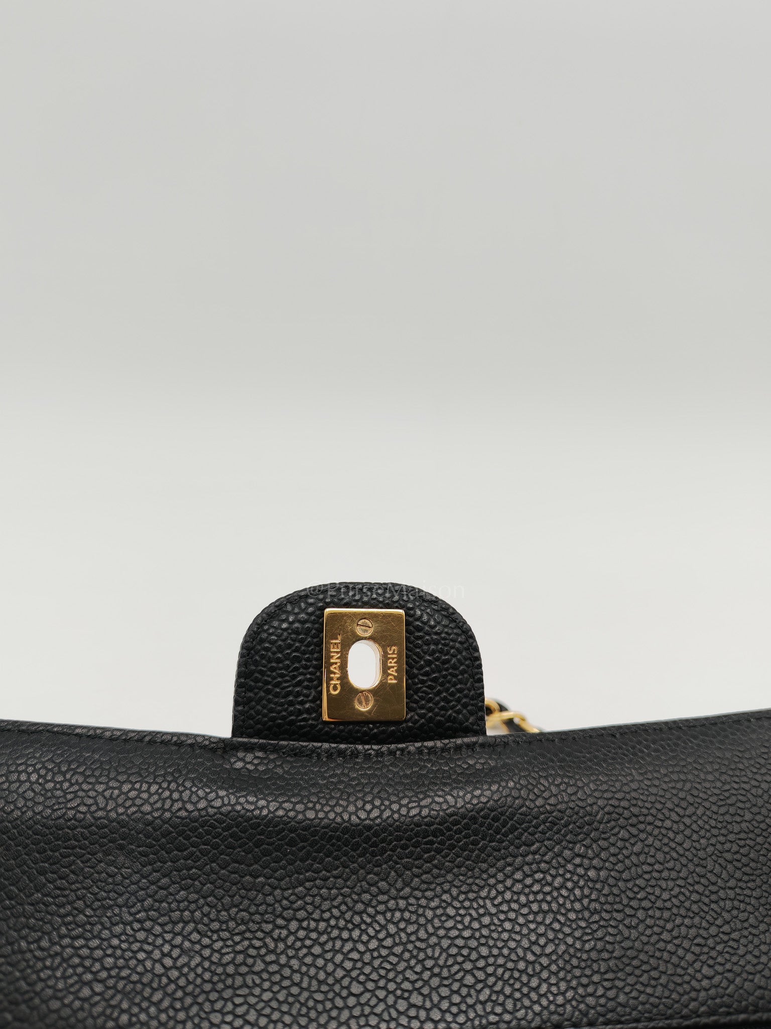 Classic Double Flap Medium Black Caviar Leather In Gold Hardware Series 19 | Purse Maison Luxury Bags Shop