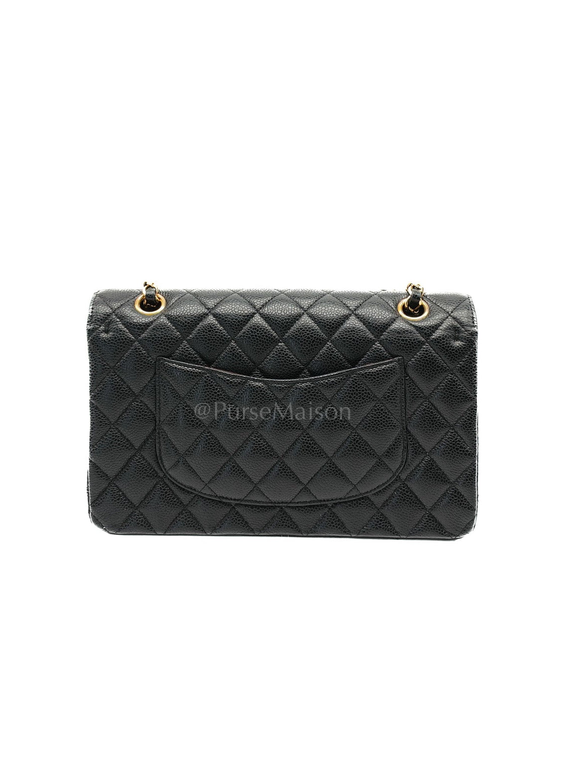 Classic Double Flap Medium Black Caviar Leather In Gold Hardware Series 19 | Purse Maison Luxury Bags Shop