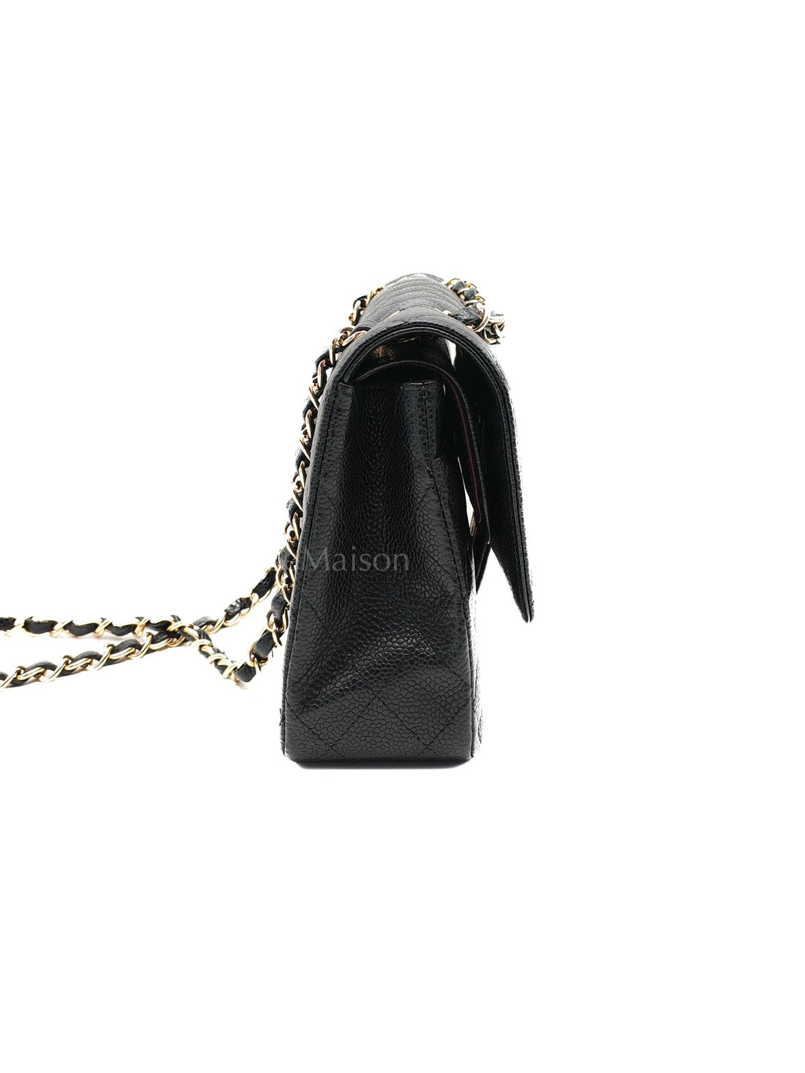 Classic Double Flap Medium Black Caviar Leather In Gold Hardware Series 19 | Purse Maison Luxury Bags Shop