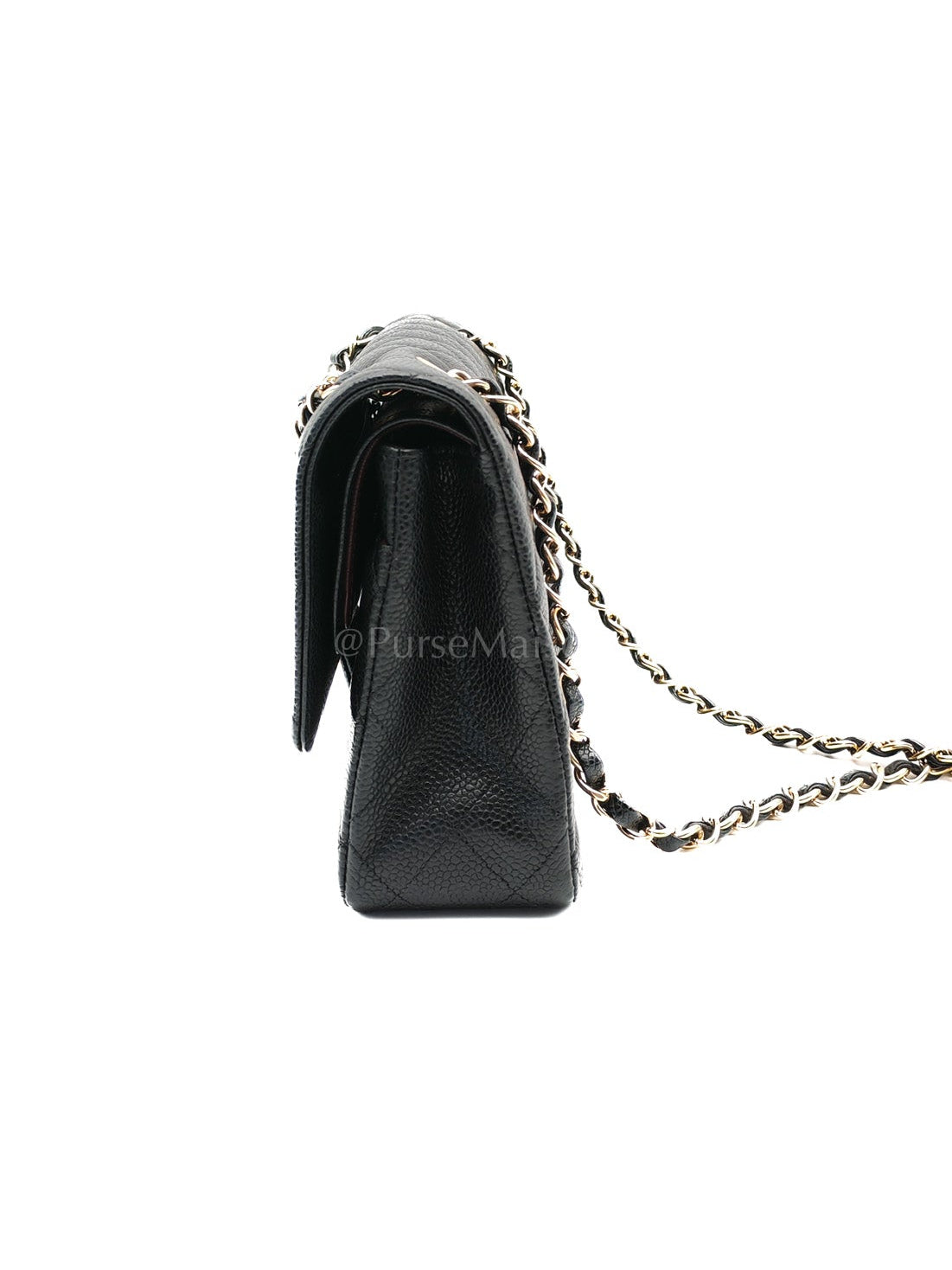 Classic Double Flap Medium Black Caviar Leather In Gold Hardware Series 19 | Purse Maison Luxury Bags Shop