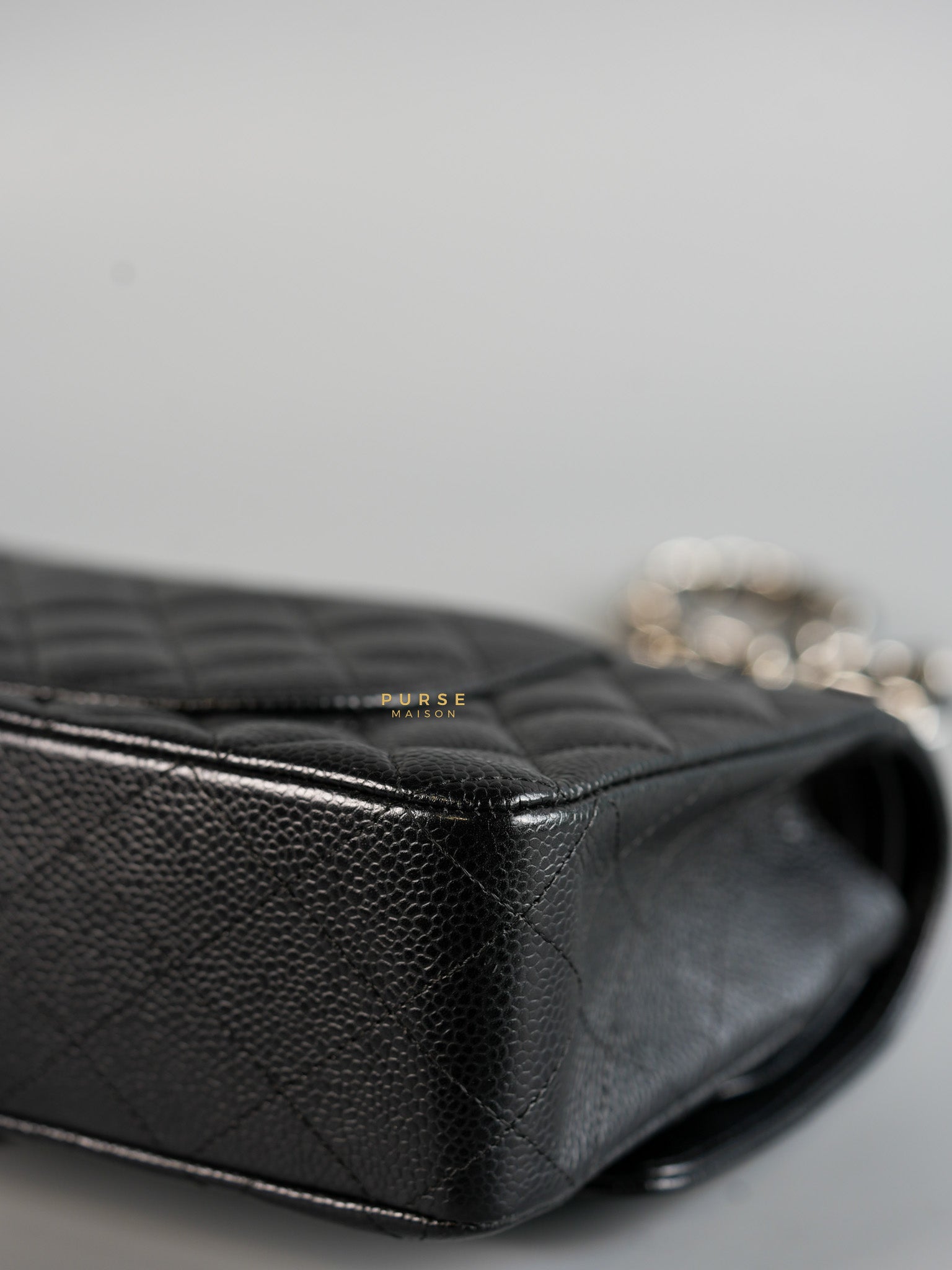 Classic Double Flap Medium Black Caviar Leather & Silver Hardware (Series 11) | Purse Maison Luxury Bags Shop