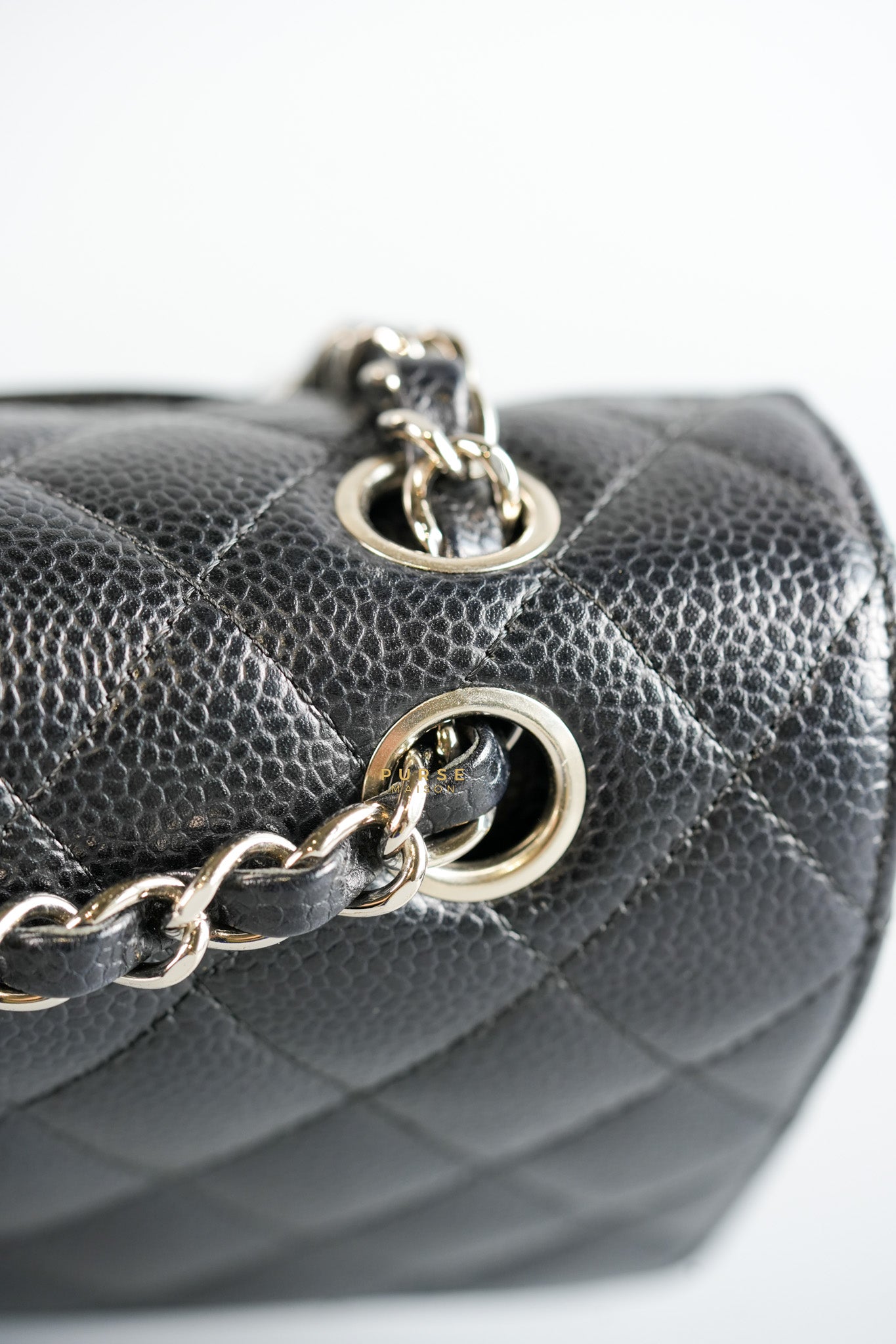 Classic Double Flap Medium Black Caviar Leather & Silver Hardware (Series 11) | Purse Maison Luxury Bags Shop