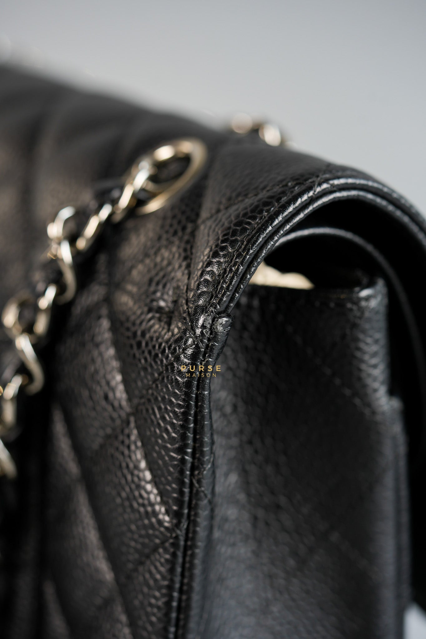 Classic Double Flap Medium Black Caviar Leather & Silver Hardware (Series 11) | Purse Maison Luxury Bags Shop