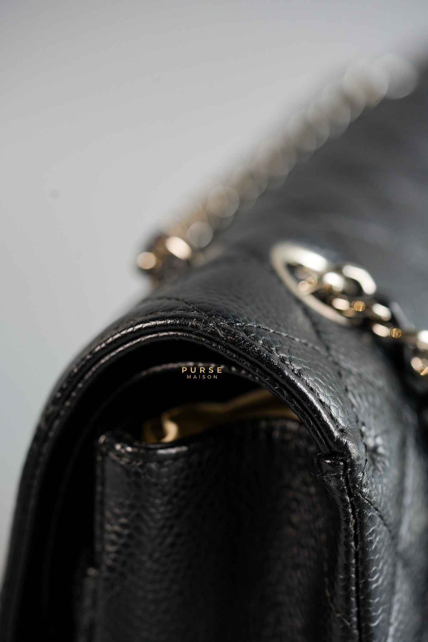 Classic Double Flap Medium Black Caviar Leather & Silver Hardware (Series 11) | Purse Maison Luxury Bags Shop