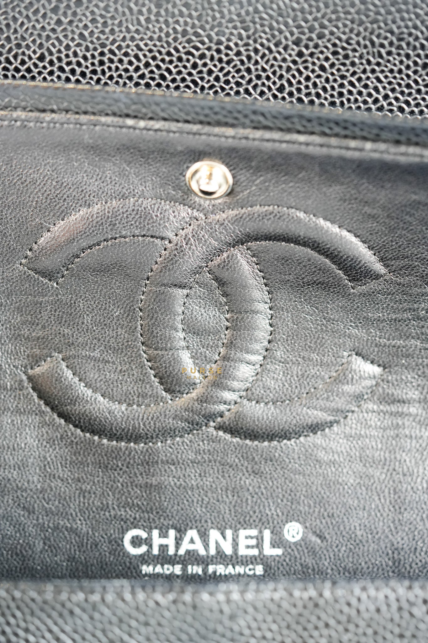 Classic Double Flap Medium Black Caviar Leather & Silver Hardware (Series 11) | Purse Maison Luxury Bags Shop