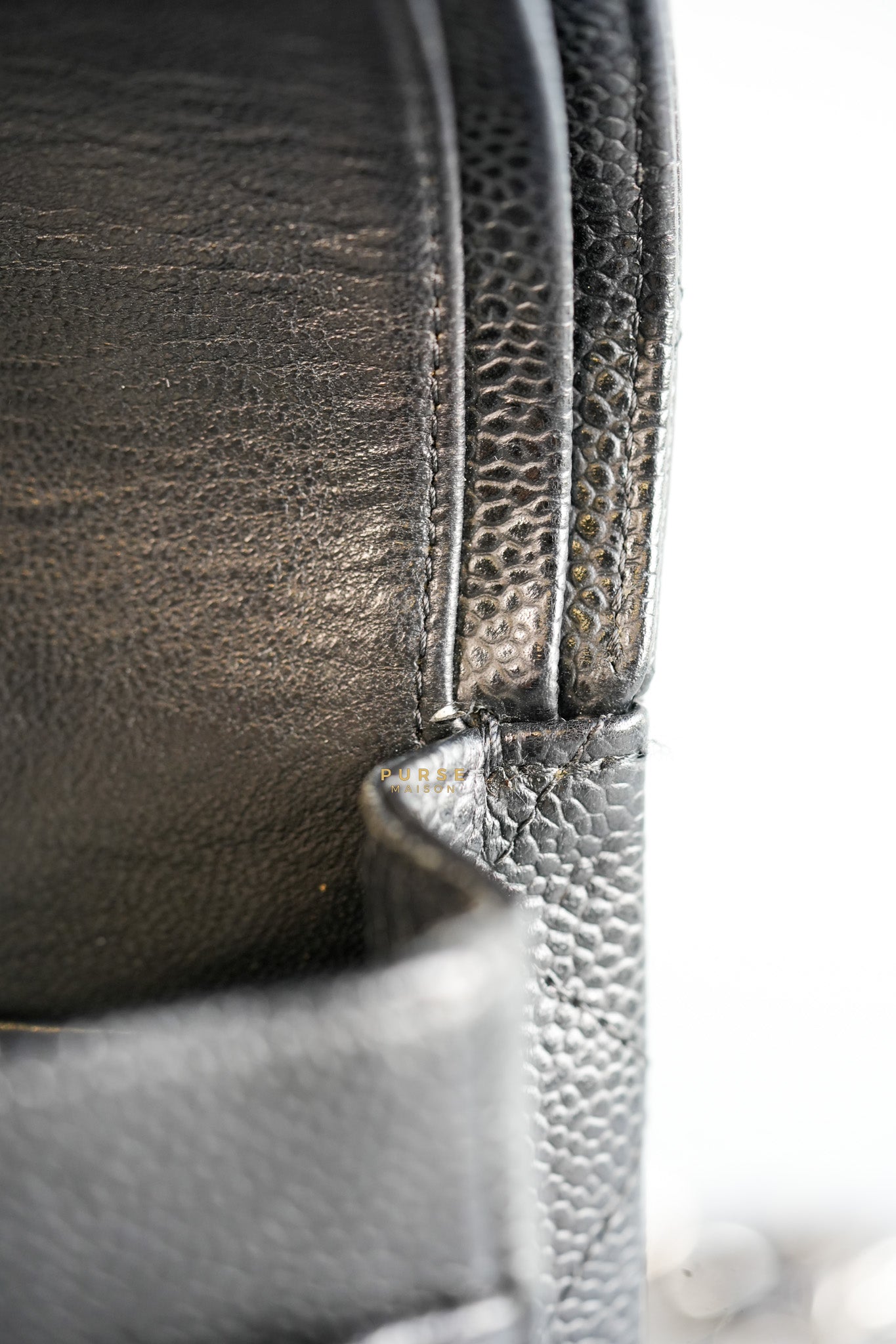 Classic Double Flap Medium Black Caviar Leather & Silver Hardware (Series 11) | Purse Maison Luxury Bags Shop