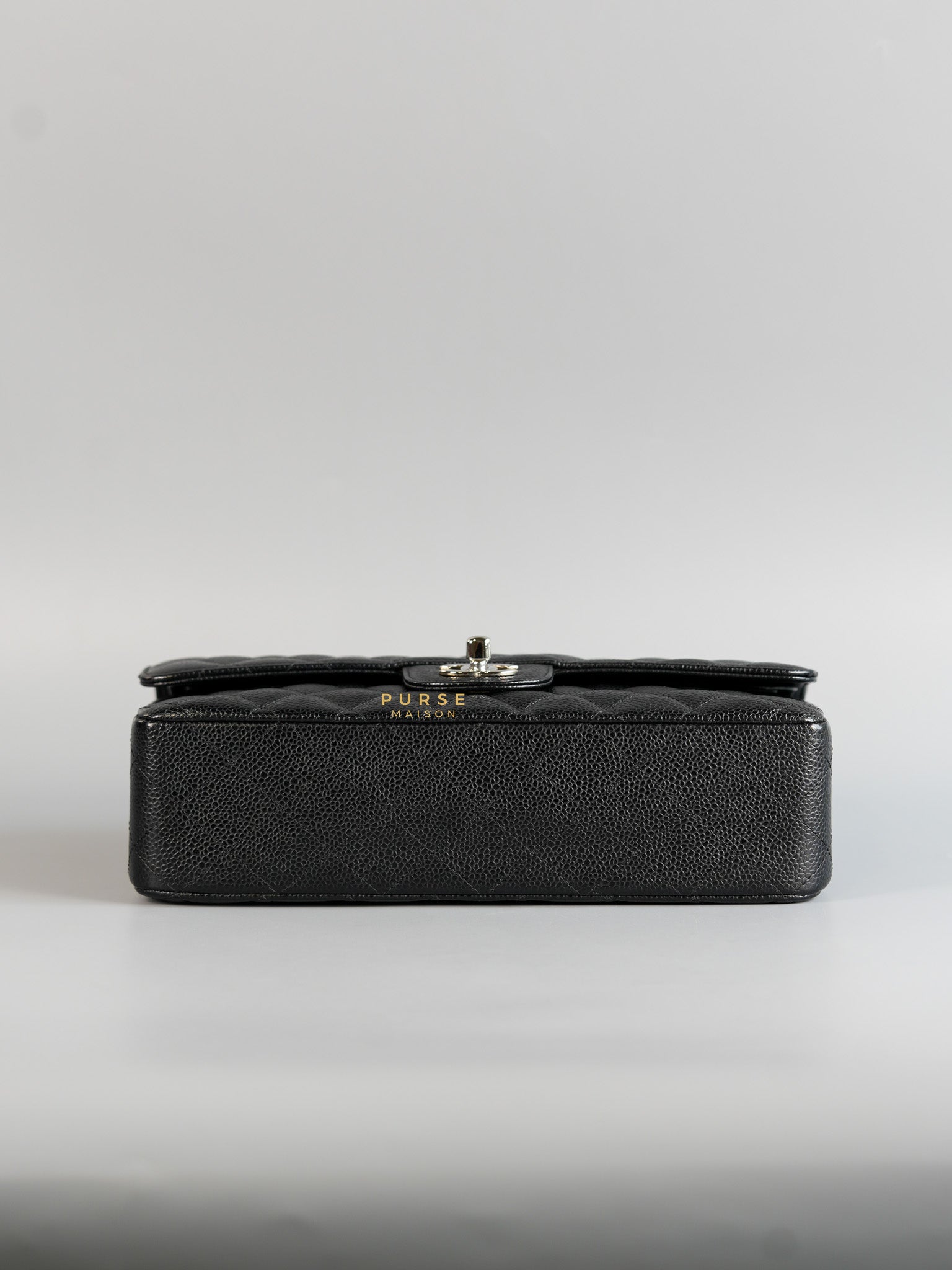 Classic Double Flap Medium Black Caviar Leather & Silver Hardware (Series 11) | Purse Maison Luxury Bags Shop