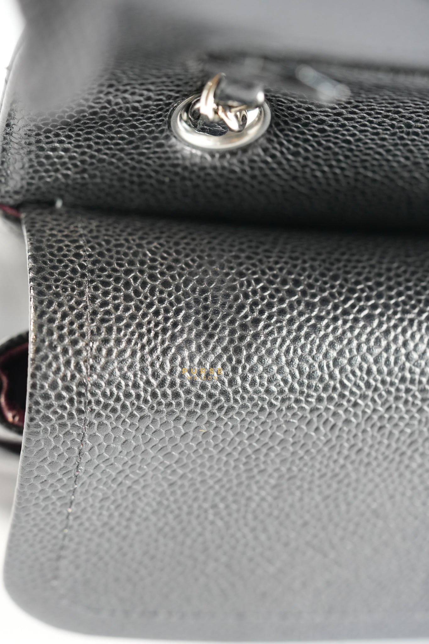 Classic Double Flap Medium Black Caviar Leather & Silver Hardware Series 24 | Purse Maison Luxury Bags Shop