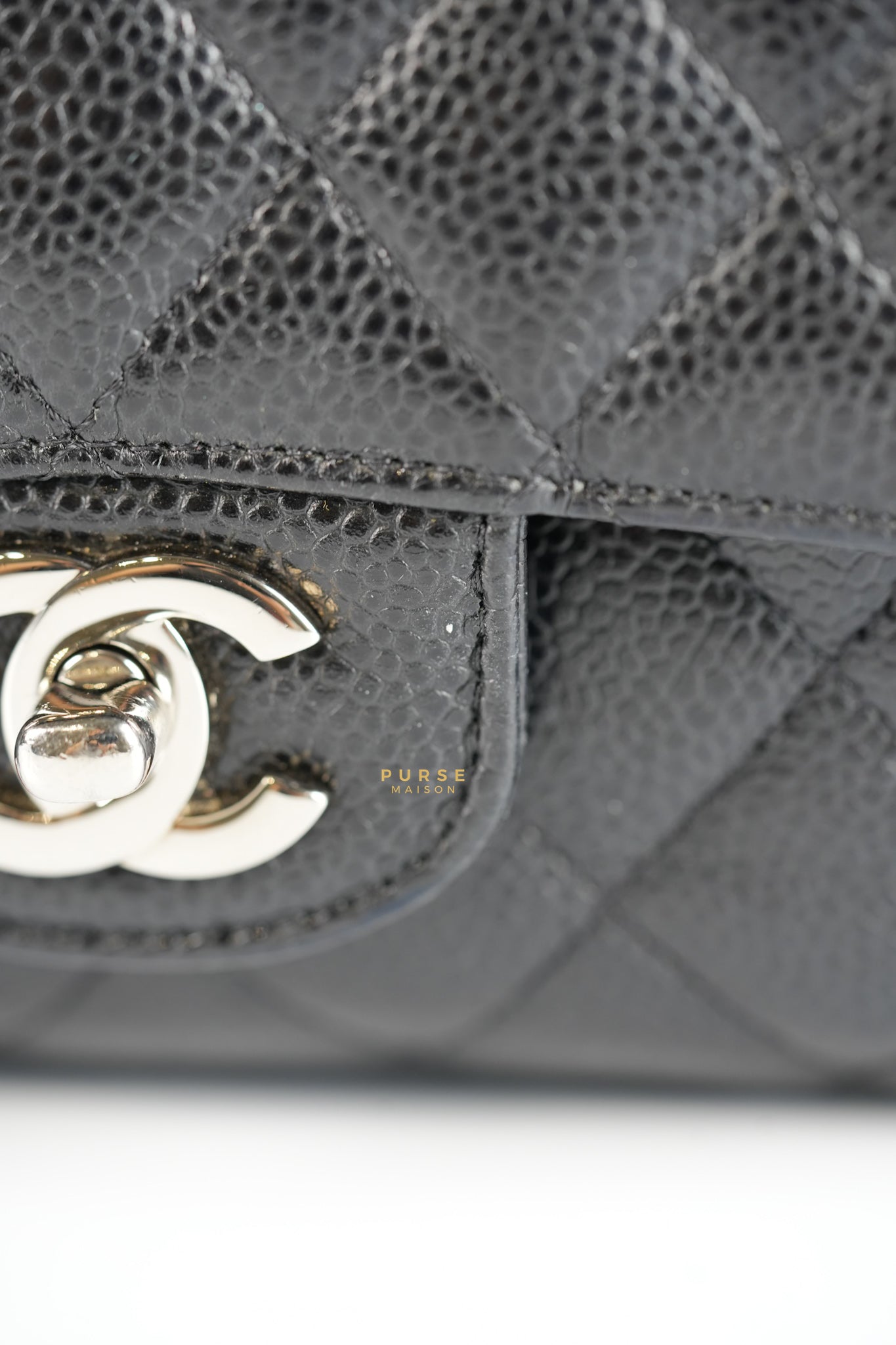 Classic Double Flap Medium Black Caviar Leather & Silver Hardware Series 24 | Purse Maison Luxury Bags Shop