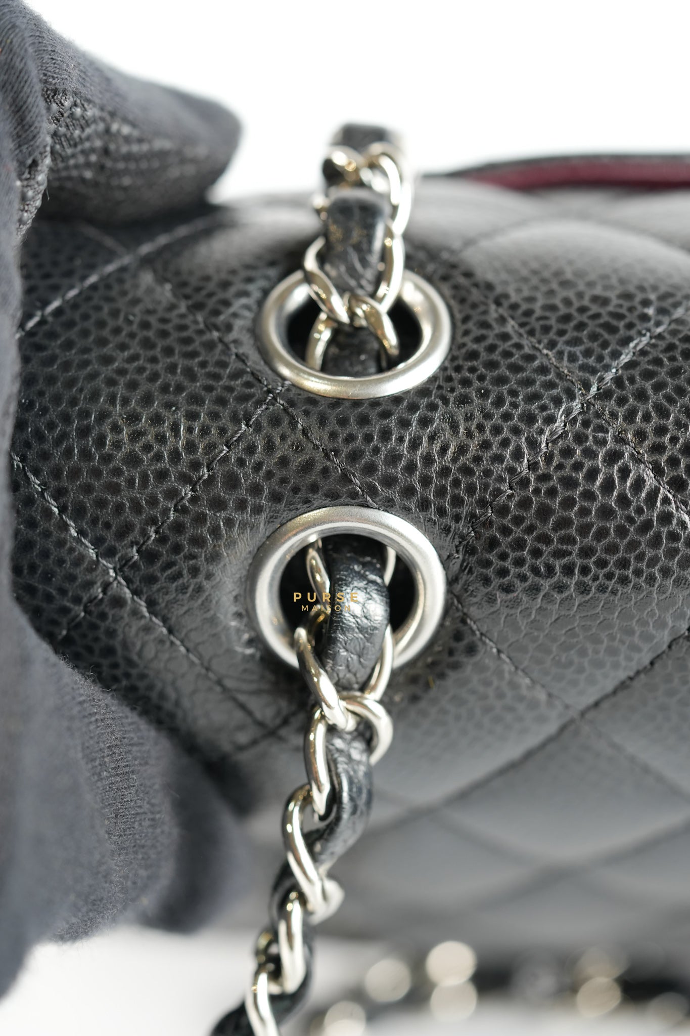 Classic Double Flap Medium Black Caviar Leather & Silver Hardware Series 24 | Purse Maison Luxury Bags Shop