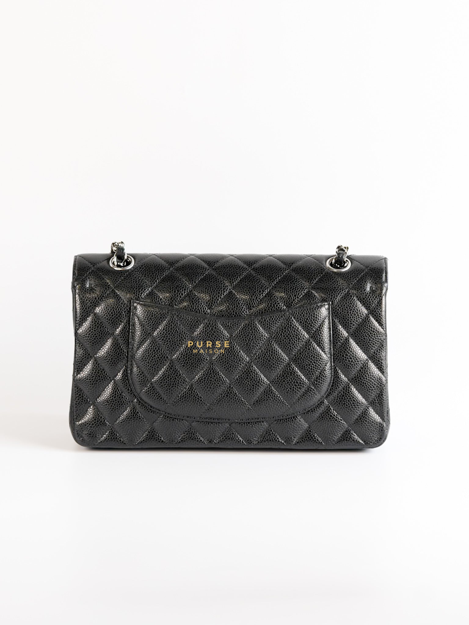 Classic Double Flap Medium Black Caviar Leather & Silver Hardware Series 24 | Purse Maison Luxury Bags Shop