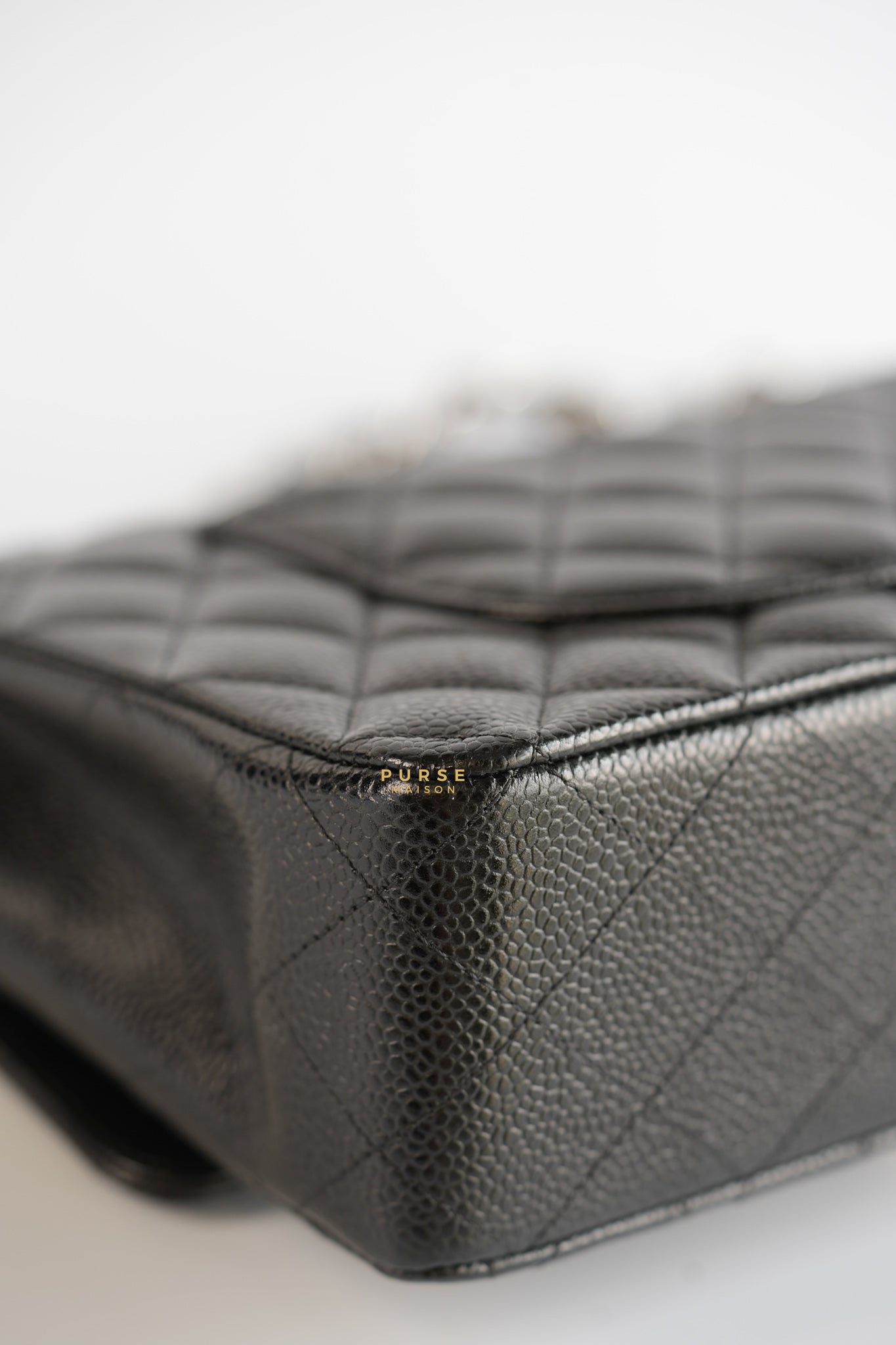 Classic Double Flap Medium Black Caviar Leather & Silver Hardware Series 28 | Purse Maison Luxury Bags Shop