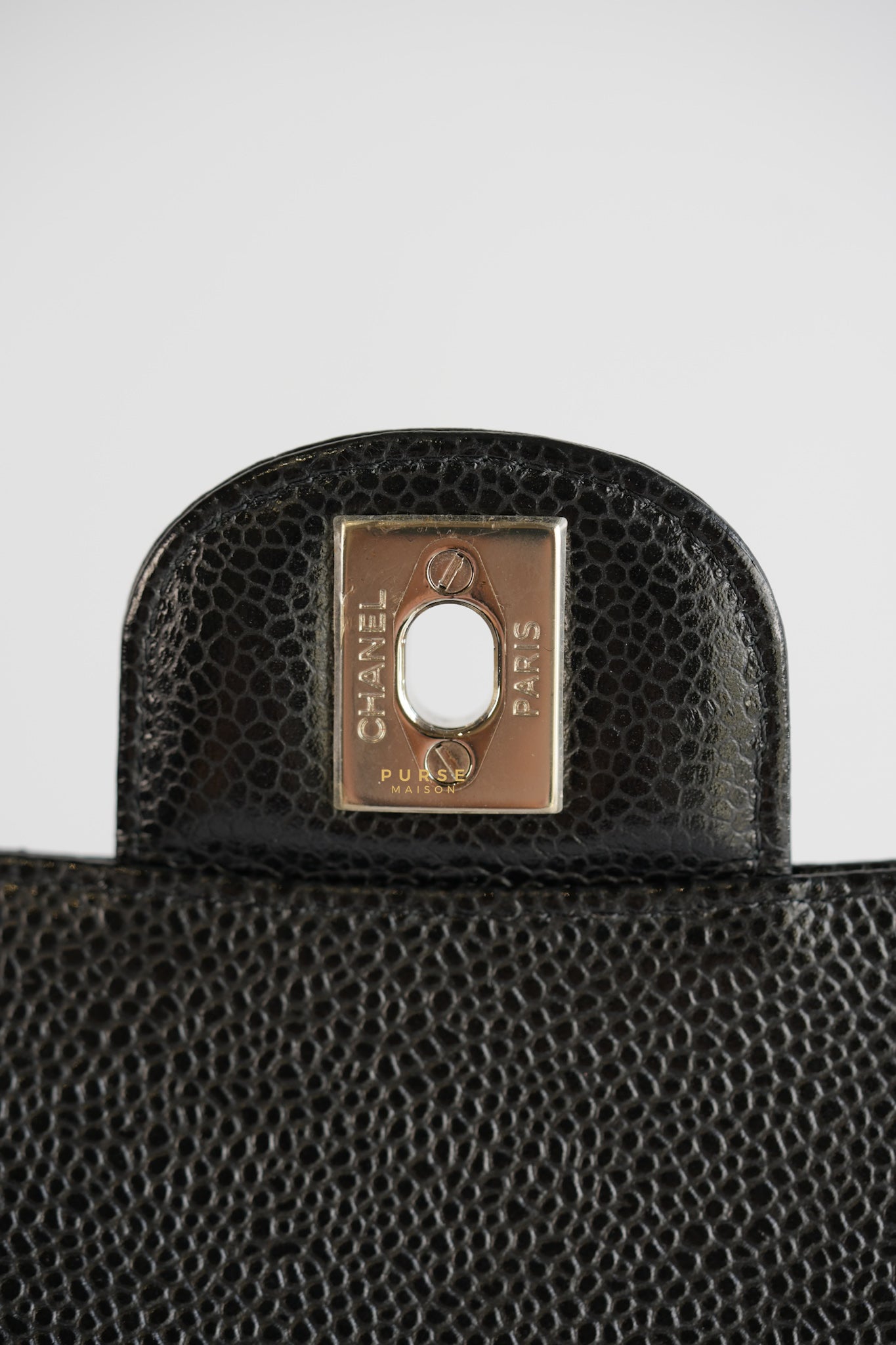 Classic Double Flap Medium Black Caviar Leather & Silver Hardware Series 28 | Purse Maison Luxury Bags Shop