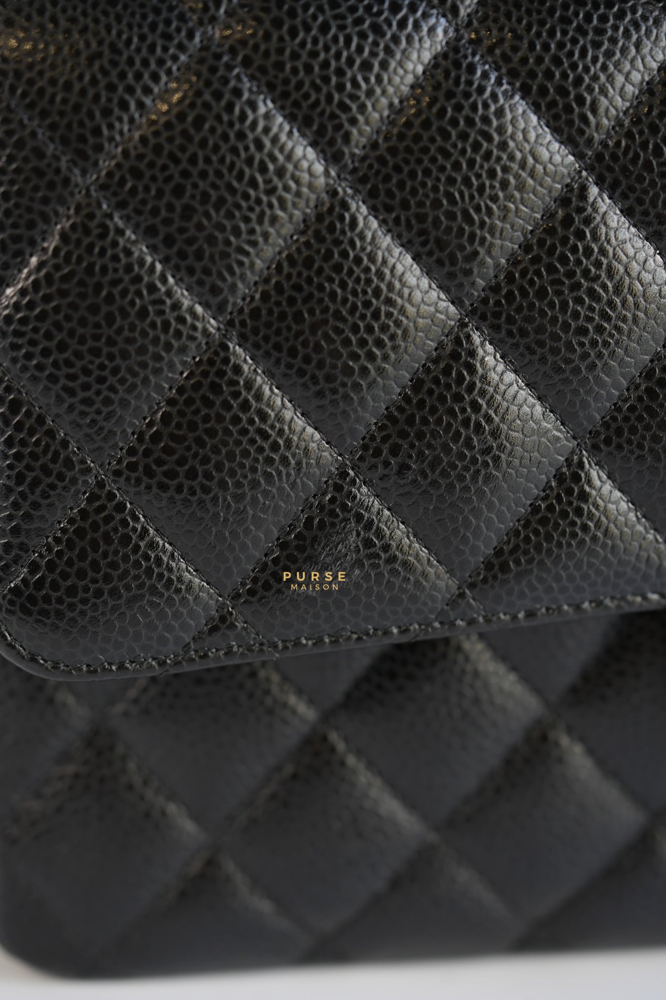 Classic Double Flap Medium Black Caviar Leather & Silver Hardware Series 28 | Purse Maison Luxury Bags Shop