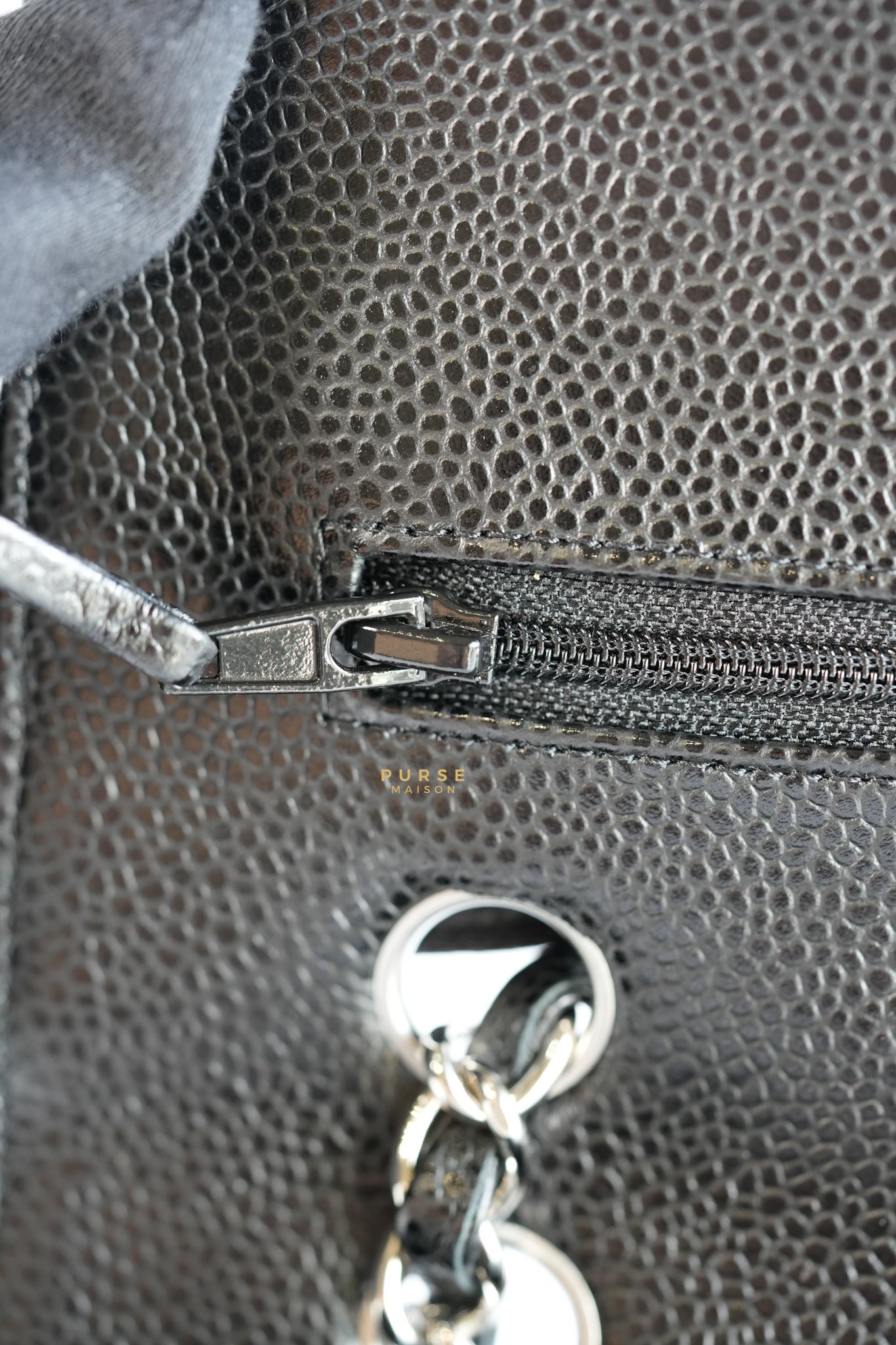 Classic Double Flap Medium Black Caviar Leather & Silver Hardware Series 28 | Purse Maison Luxury Bags Shop