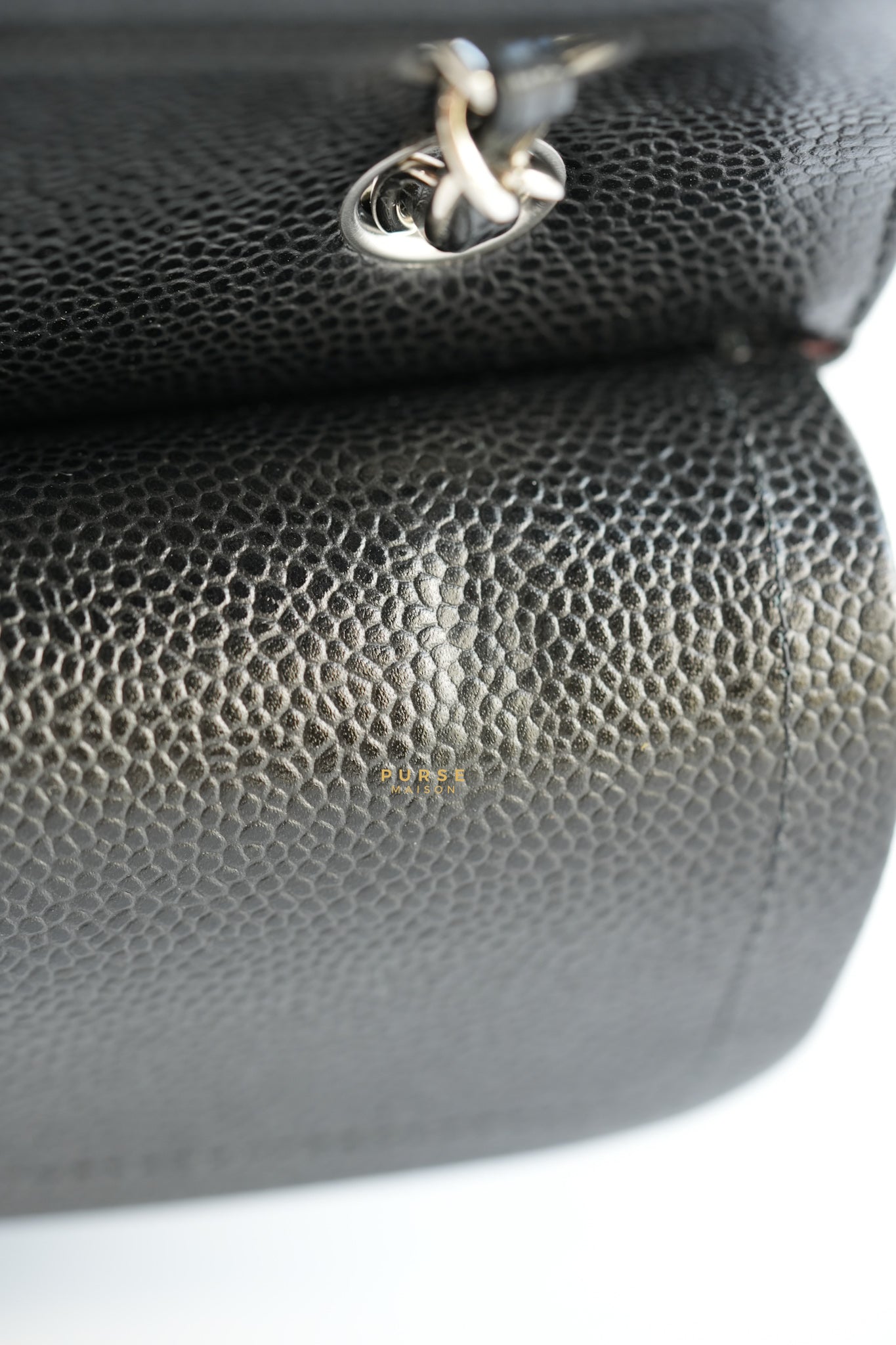 Classic Double Flap Medium Black Caviar Leather & Silver Hardware Series 28 | Purse Maison Luxury Bags Shop
