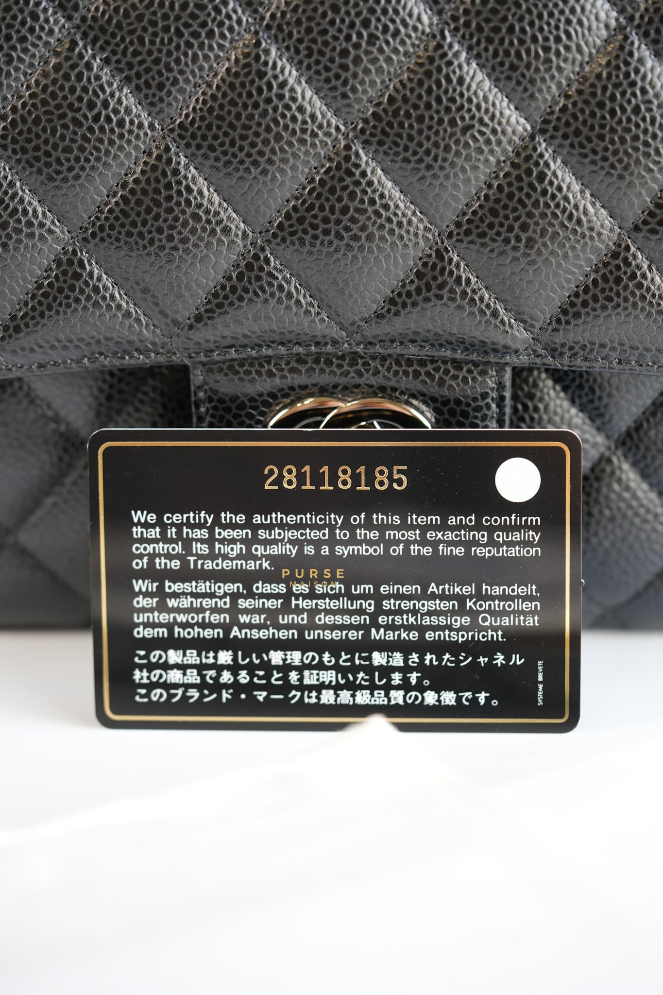 Classic Double Flap Medium Black Caviar Leather & Silver Hardware Series 28 | Purse Maison Luxury Bags Shop